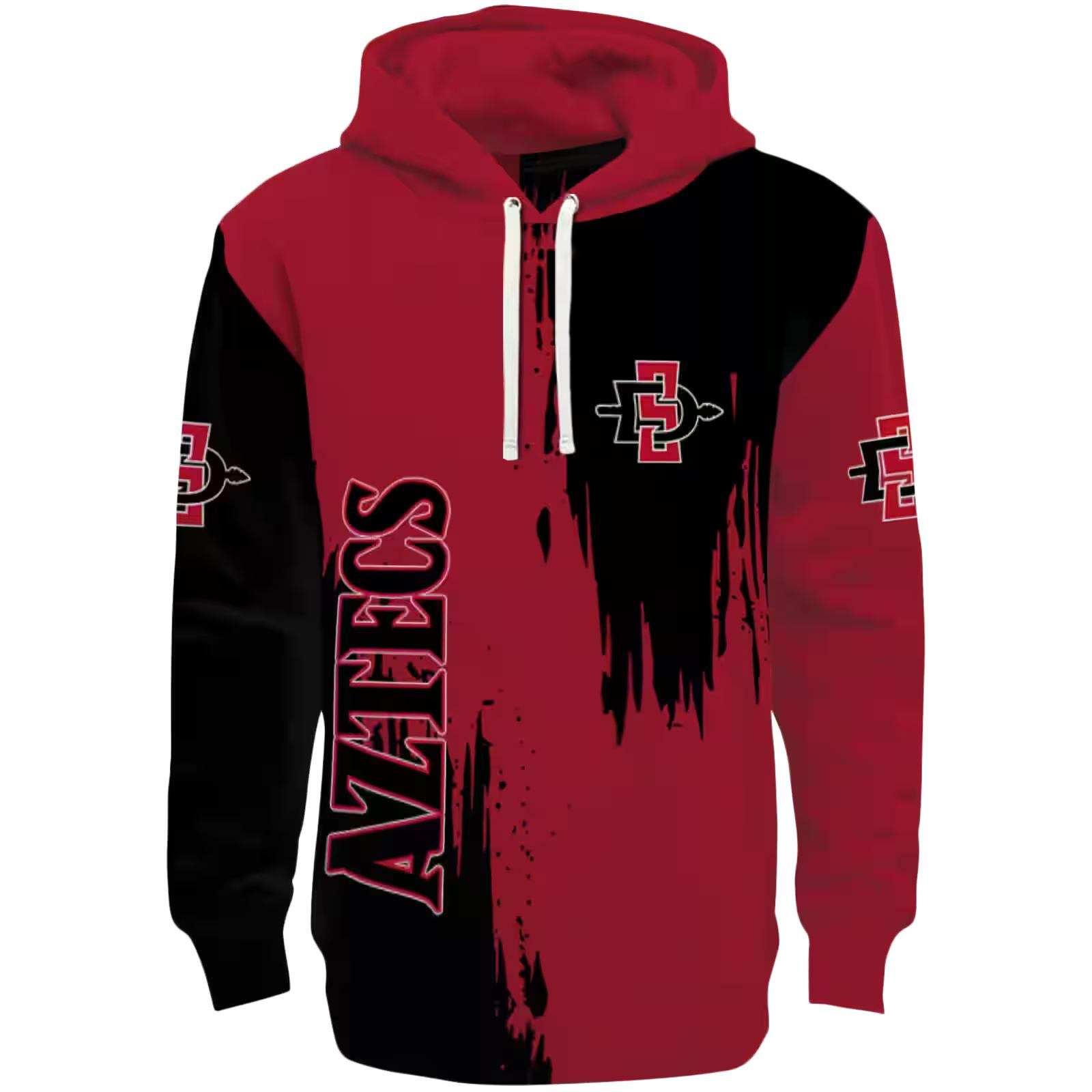 San Diego State Aztecs Splatter Effect Red Hoodie