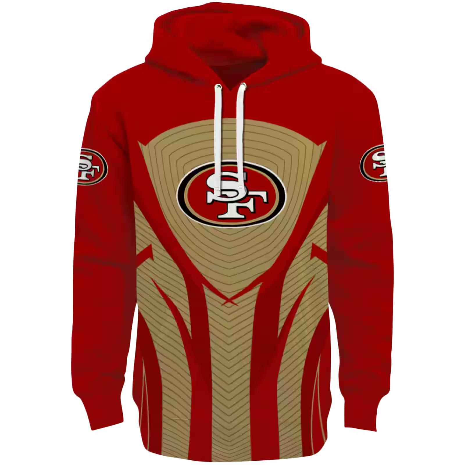 San Francisco 49ers Concentric Lines Red Black Hoodie