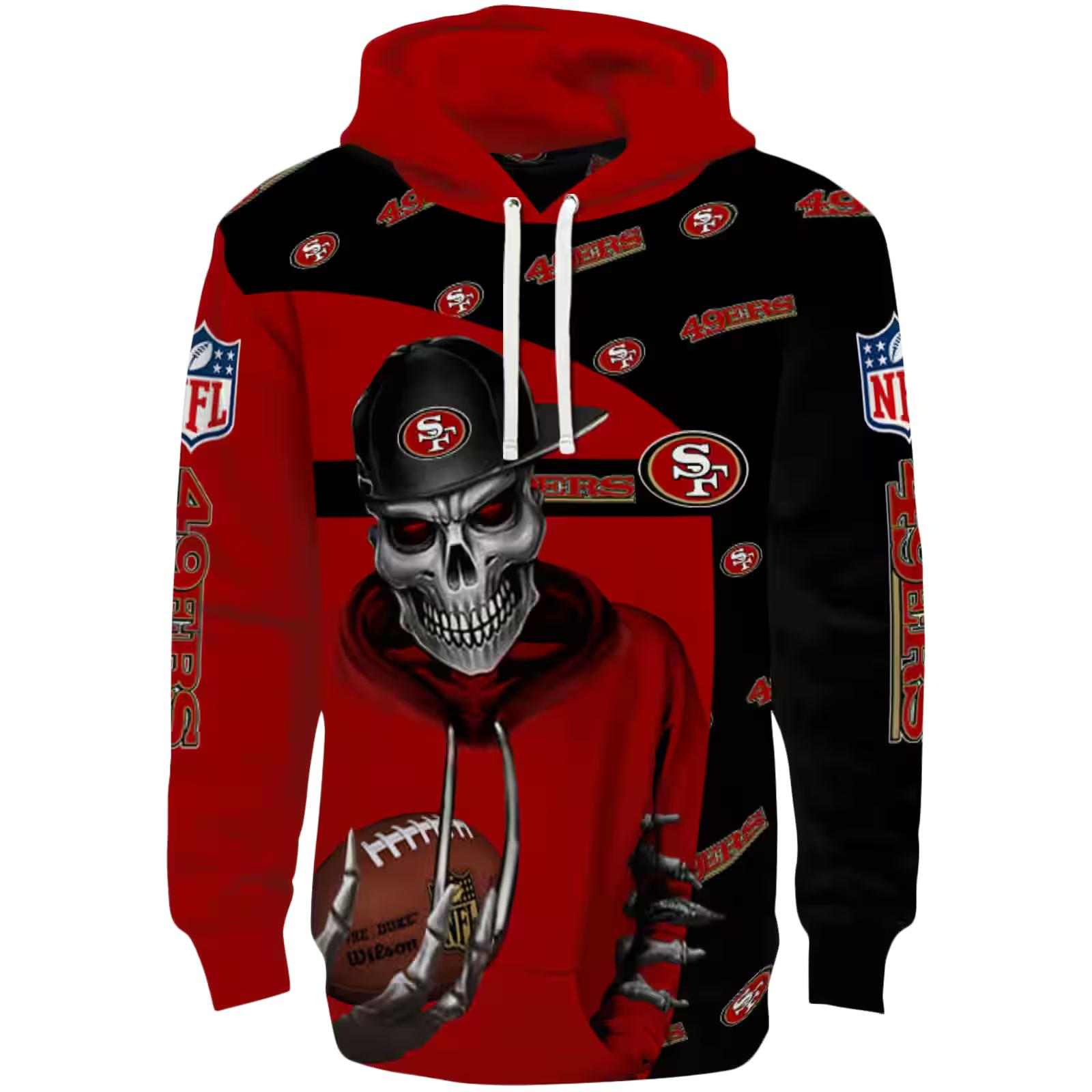 San Francisco 49ers Grim Vibe Red Black Hoodie