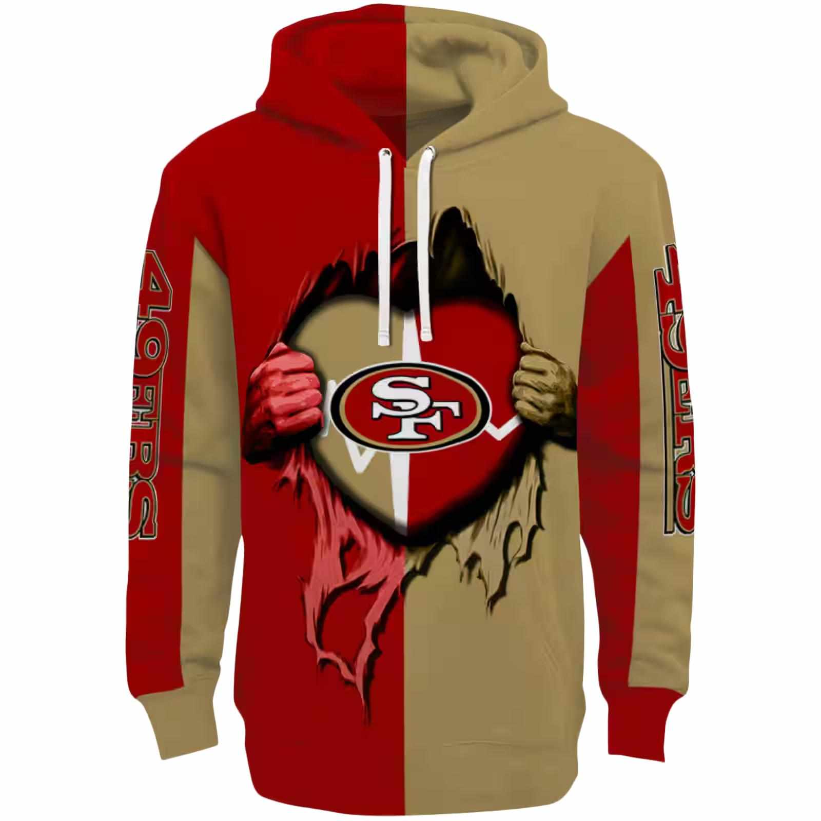 San Francisco 49ers Heartbeat Graphic Red Hoodie