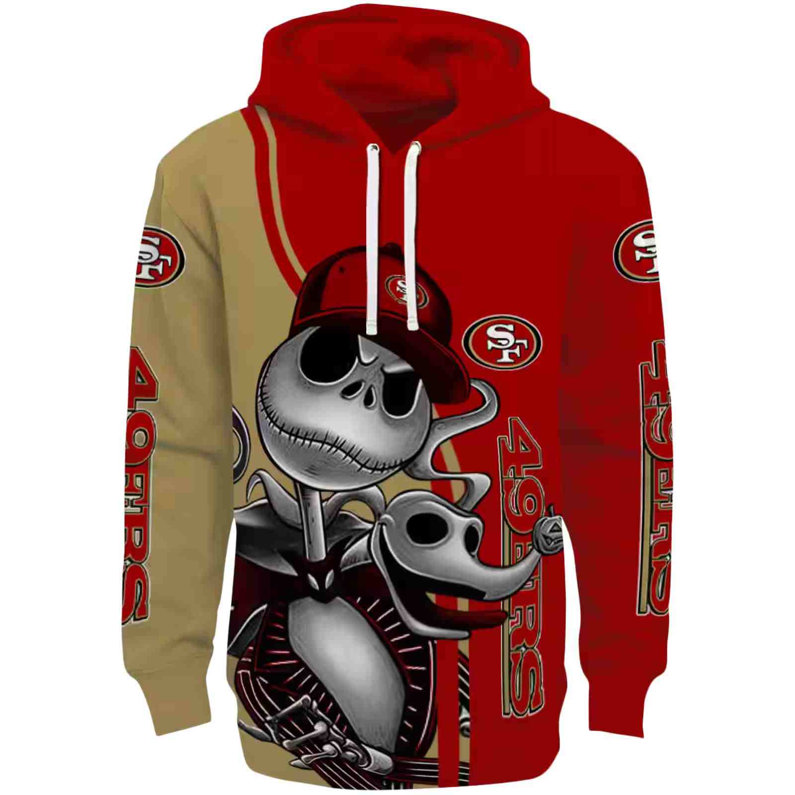 San Francisco 49ers Jack Skellington Red Hoodie