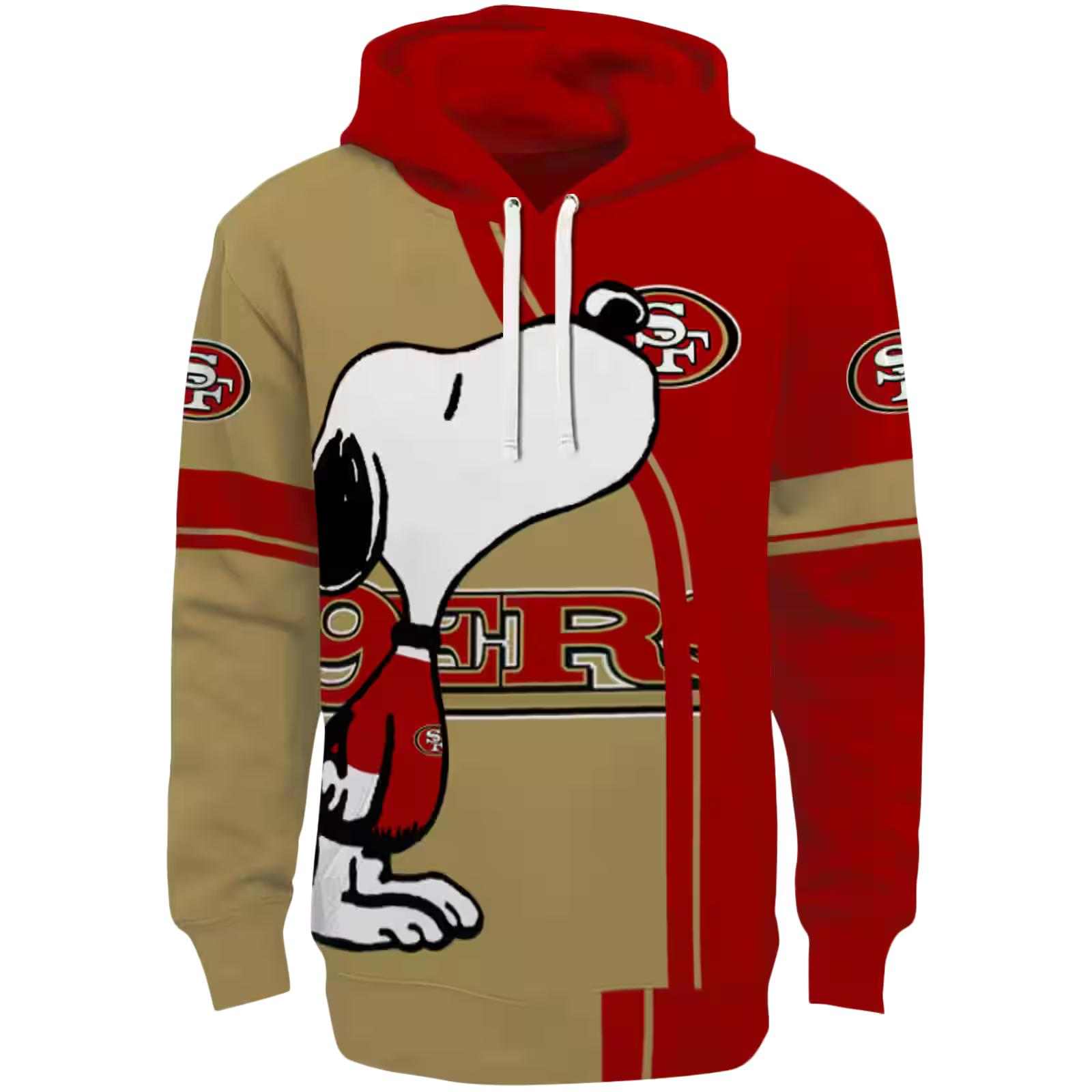 San Francisco 49ers Playful Snoopy Red Hoodie