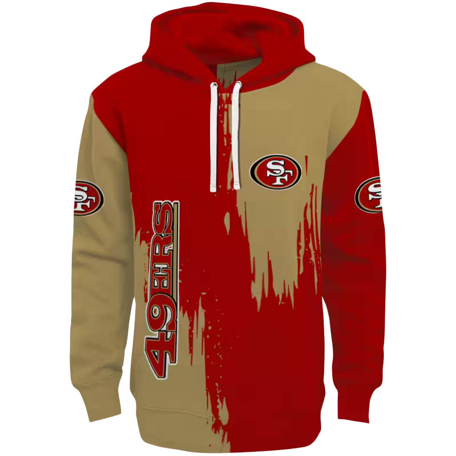 San Francisco 49ers Splatter Effect Red Hoodie