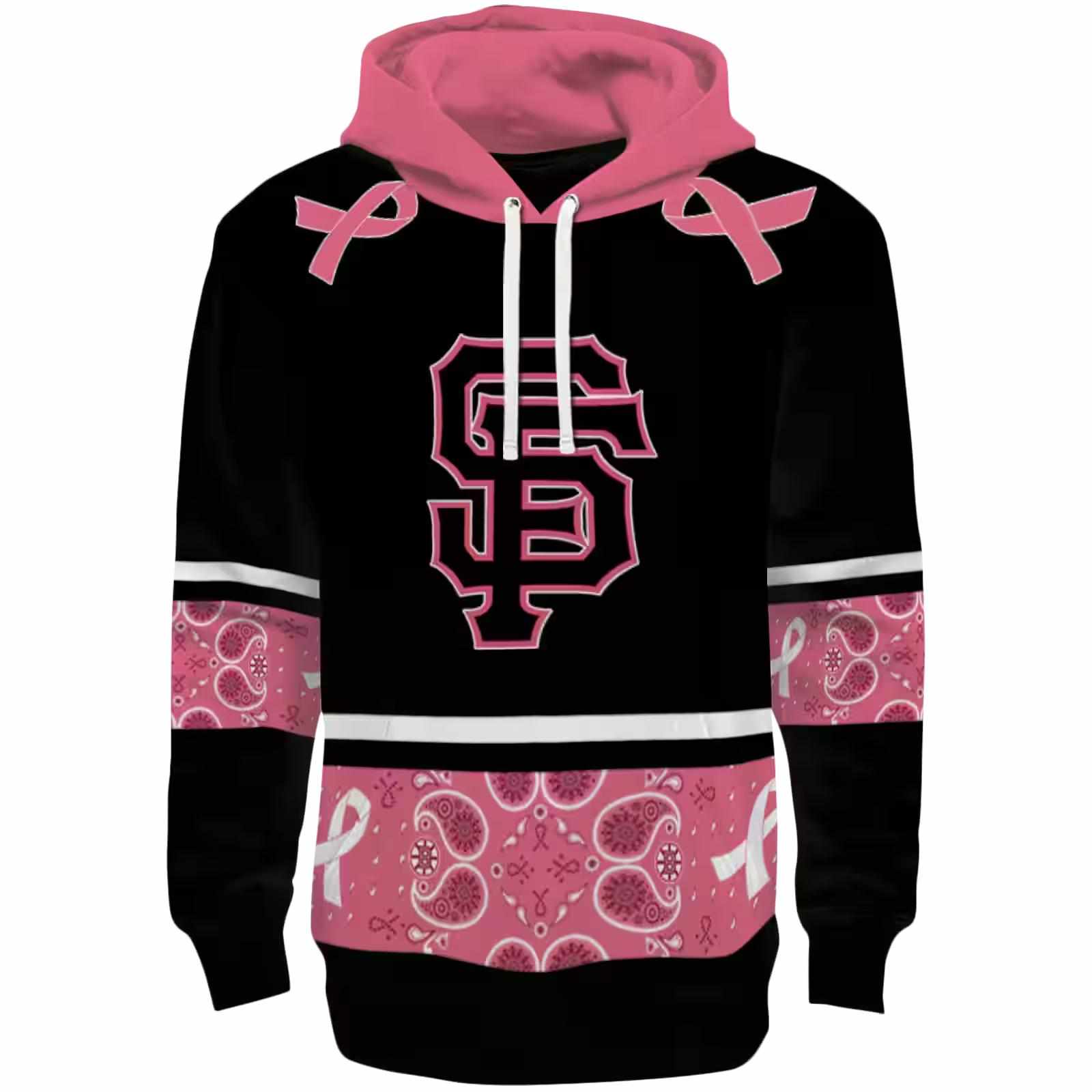 San Francisco Giants Awareness Ribbon Black Pink Hoodie