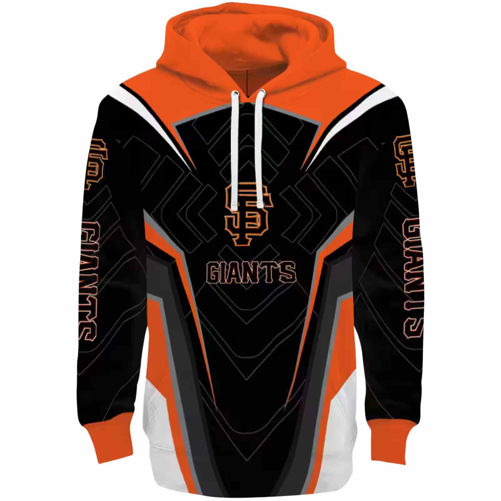 San Francisco Giants Futuristic Pattern Orange Black Hoodie