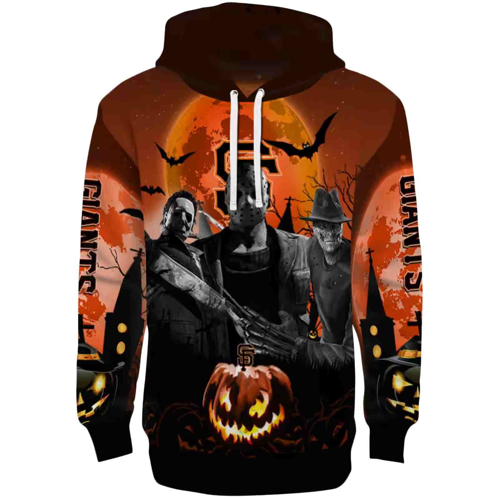 San Francisco Giants Halloween Vibes Orange Black Hoodie