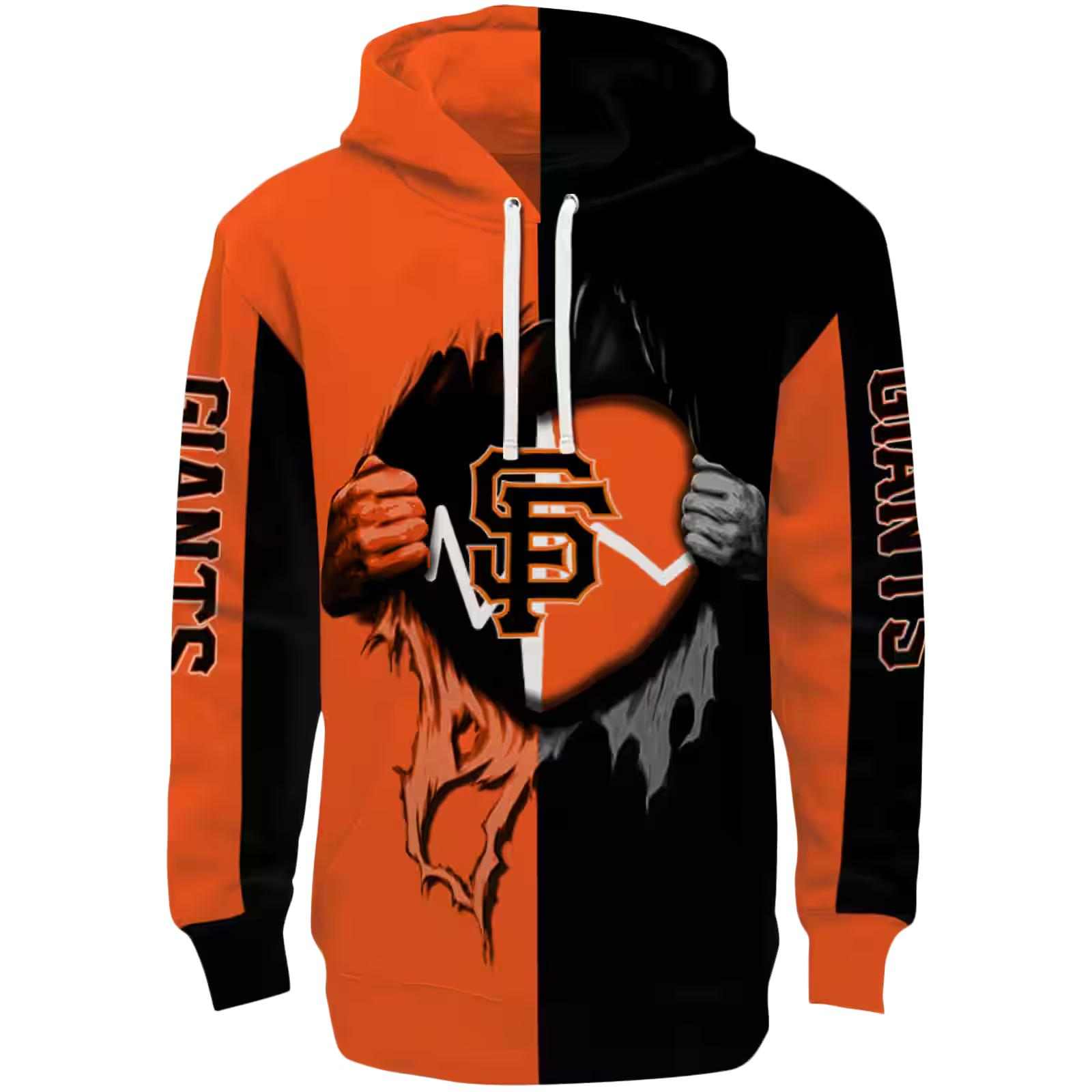 San Francisco Giants Heartbeat Graphic Orange Hoodie