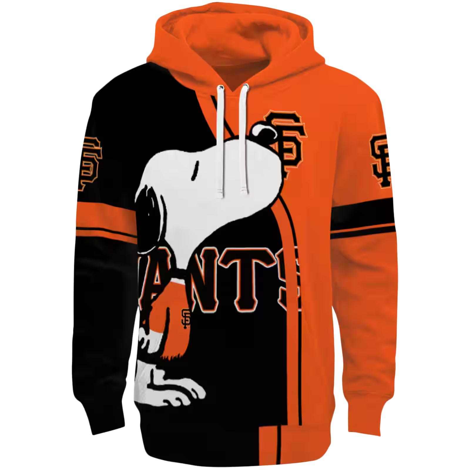 San Francisco Giants Playful Snoopy Orange Hoodie