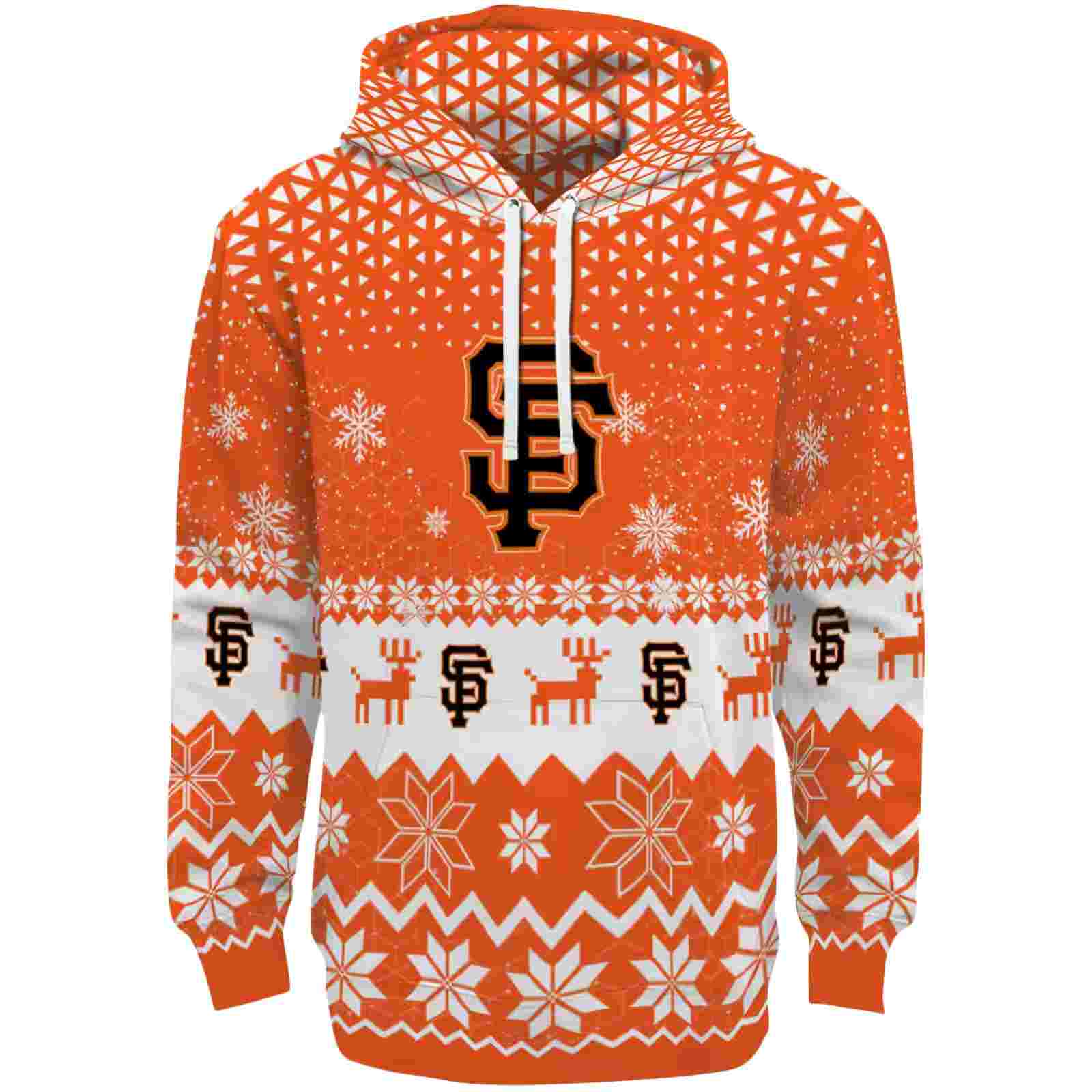 San Francisco Giants Reindeer Motif Orange Hoodie