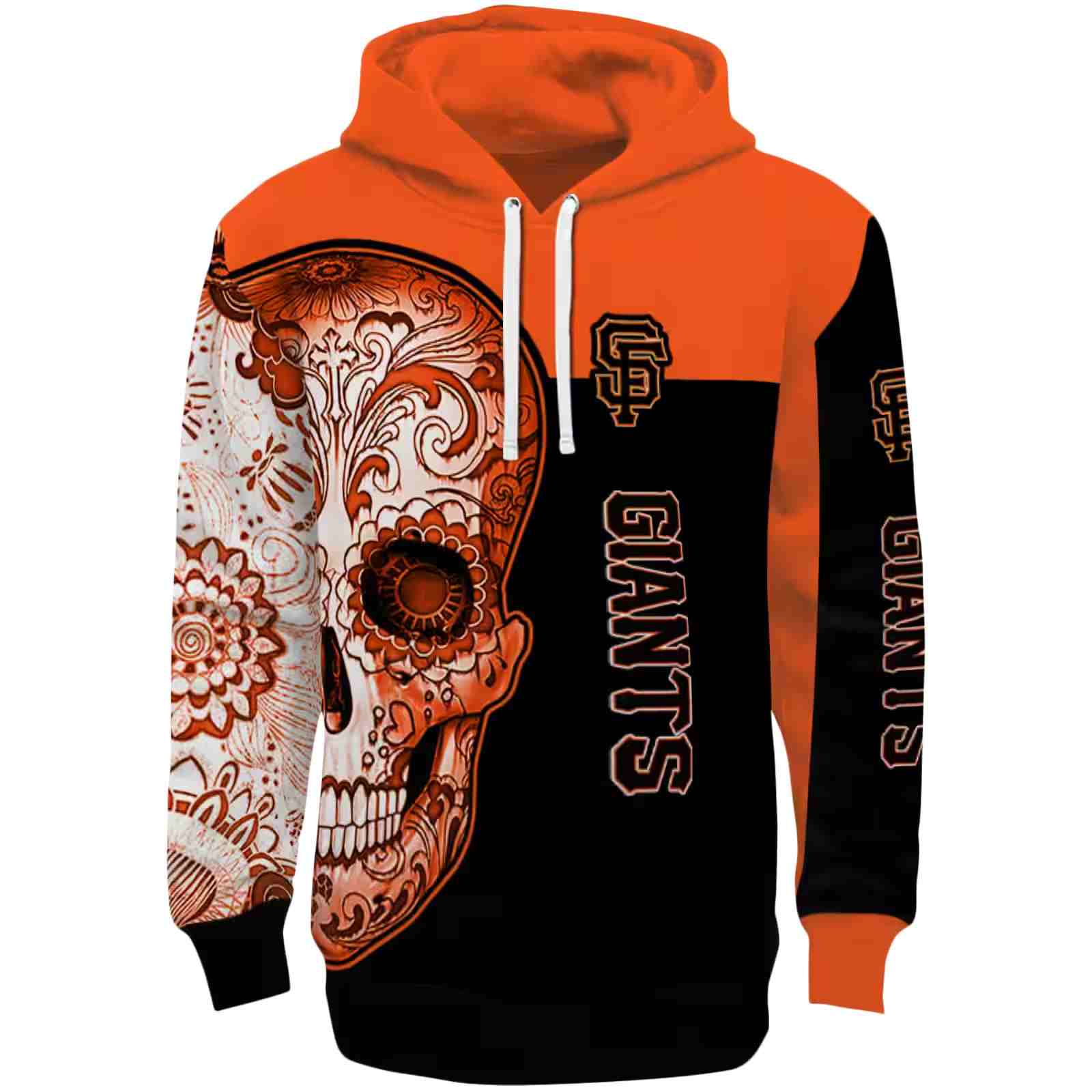 San Francisco Giants Sugar Skull Orange Black Hoodie