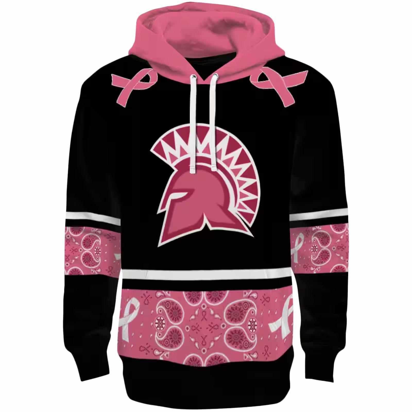 San Jose State Spartans Awareness Ribbon Black Pink Hoodie