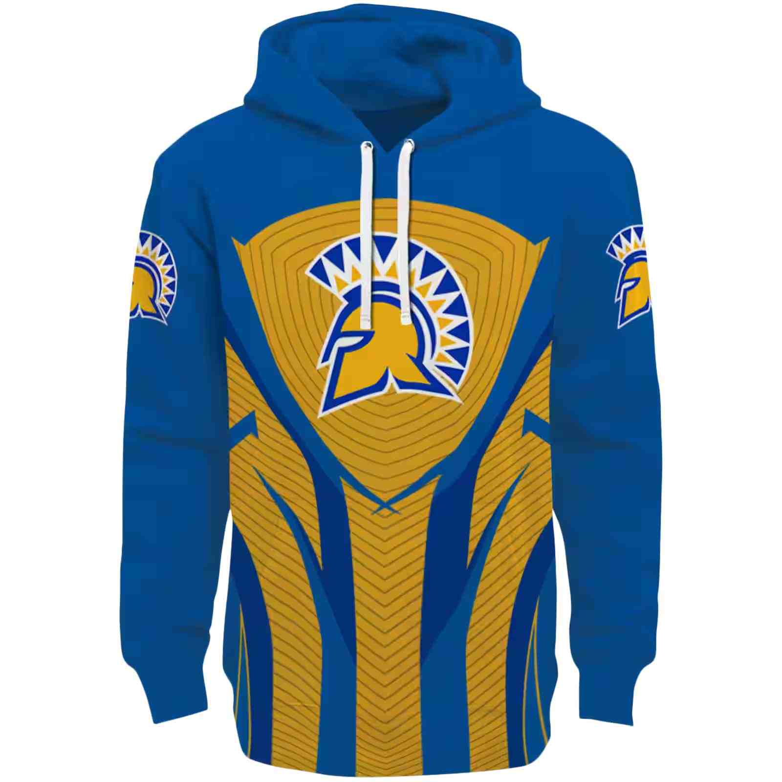 San Jose State Spartans Concentric Lines Blue Black Hoodie