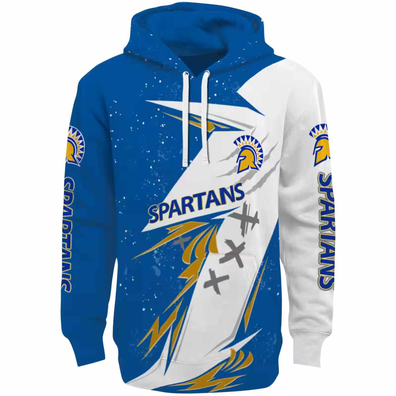 San Jose State Spartans Dynamic Slash Blue White Hoodie