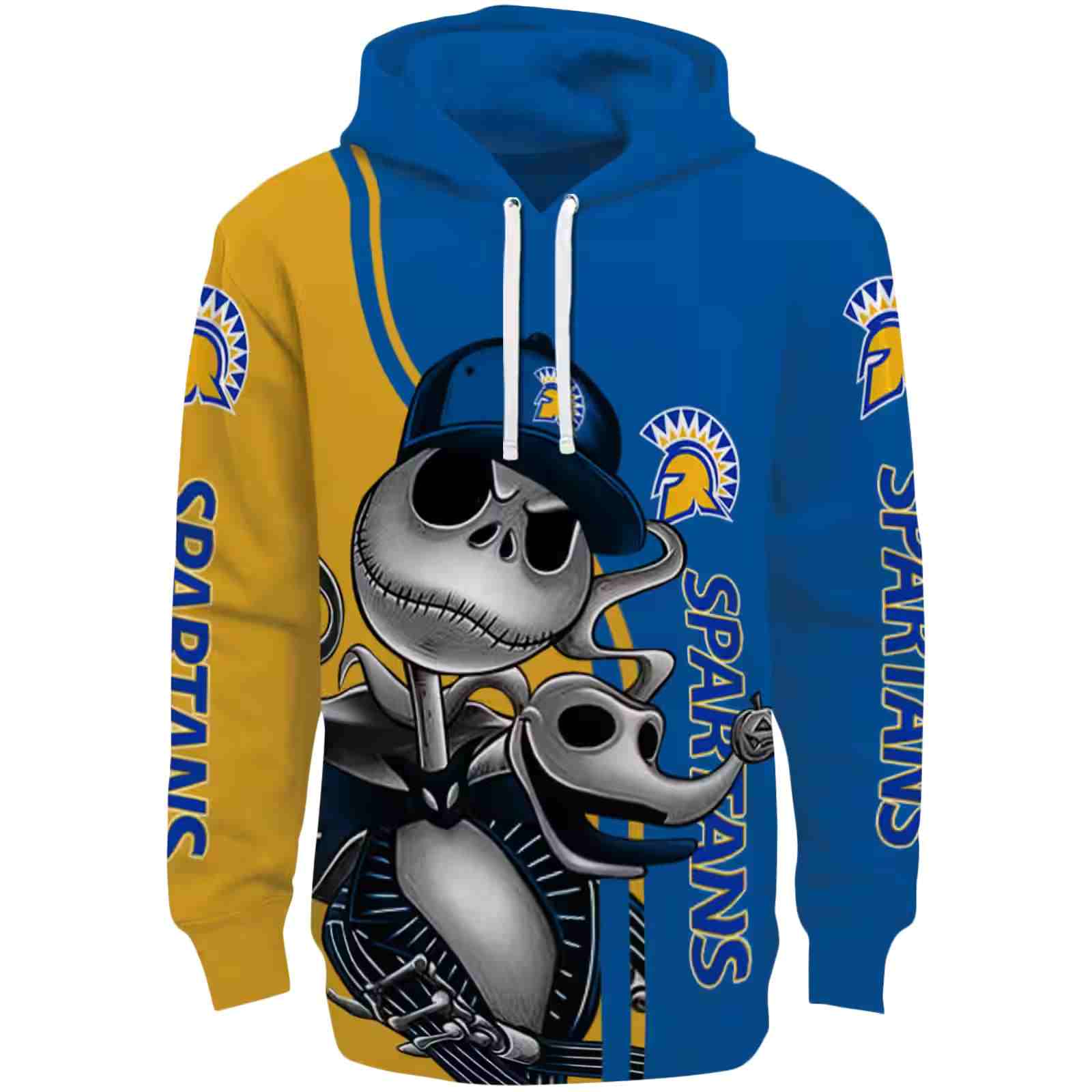 San Jose State Spartans Jack Skellington Blue Hoodie