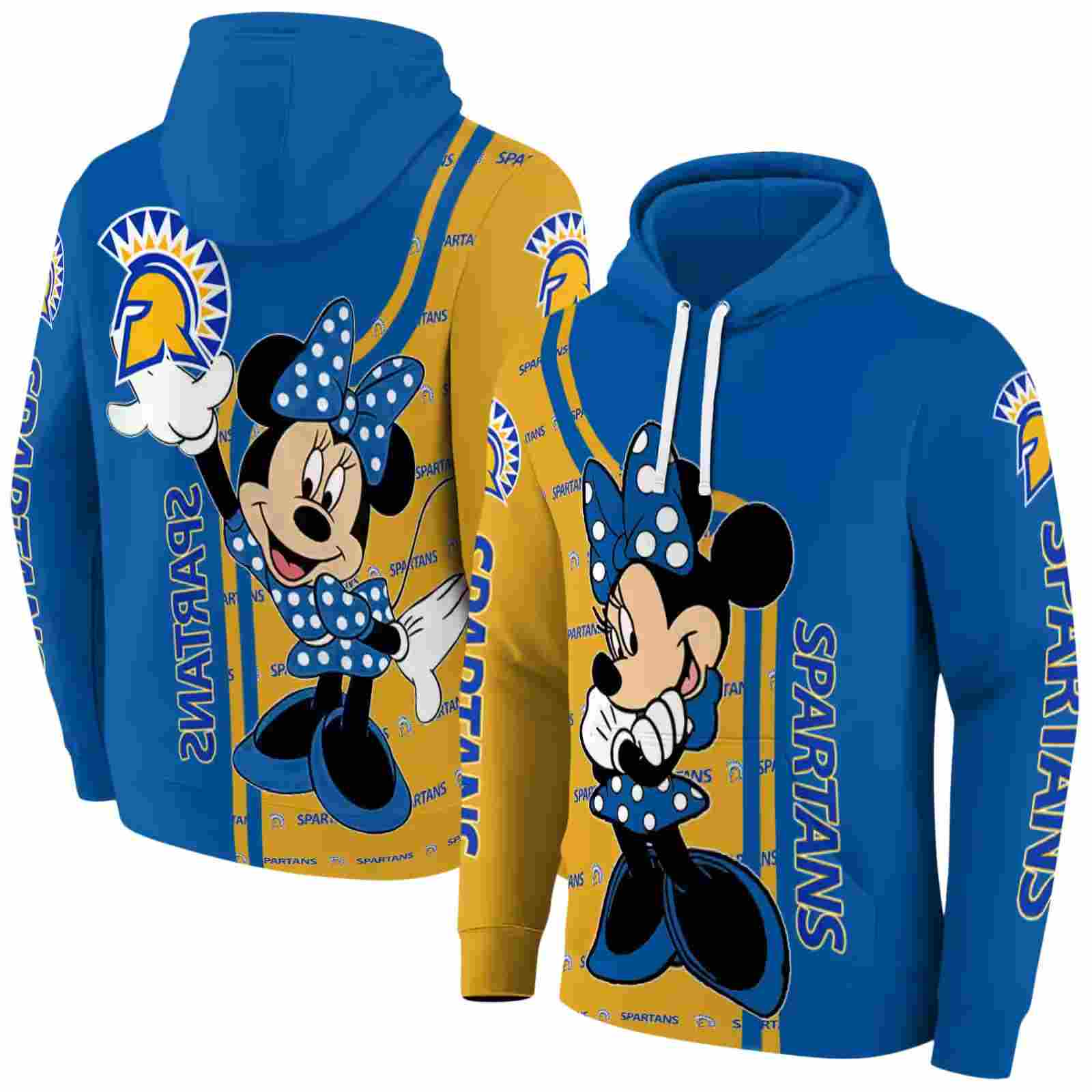 san jose state spartans minnie mouse blue hoodie fashion forward