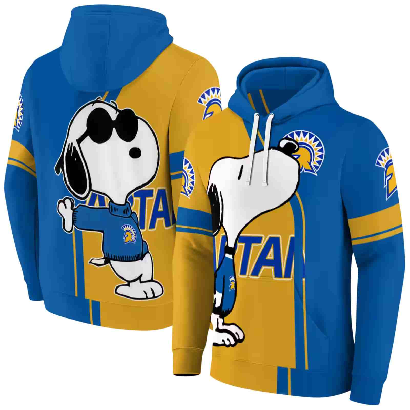 san jose state spartans playful snoopy blue hoodie fashion forward