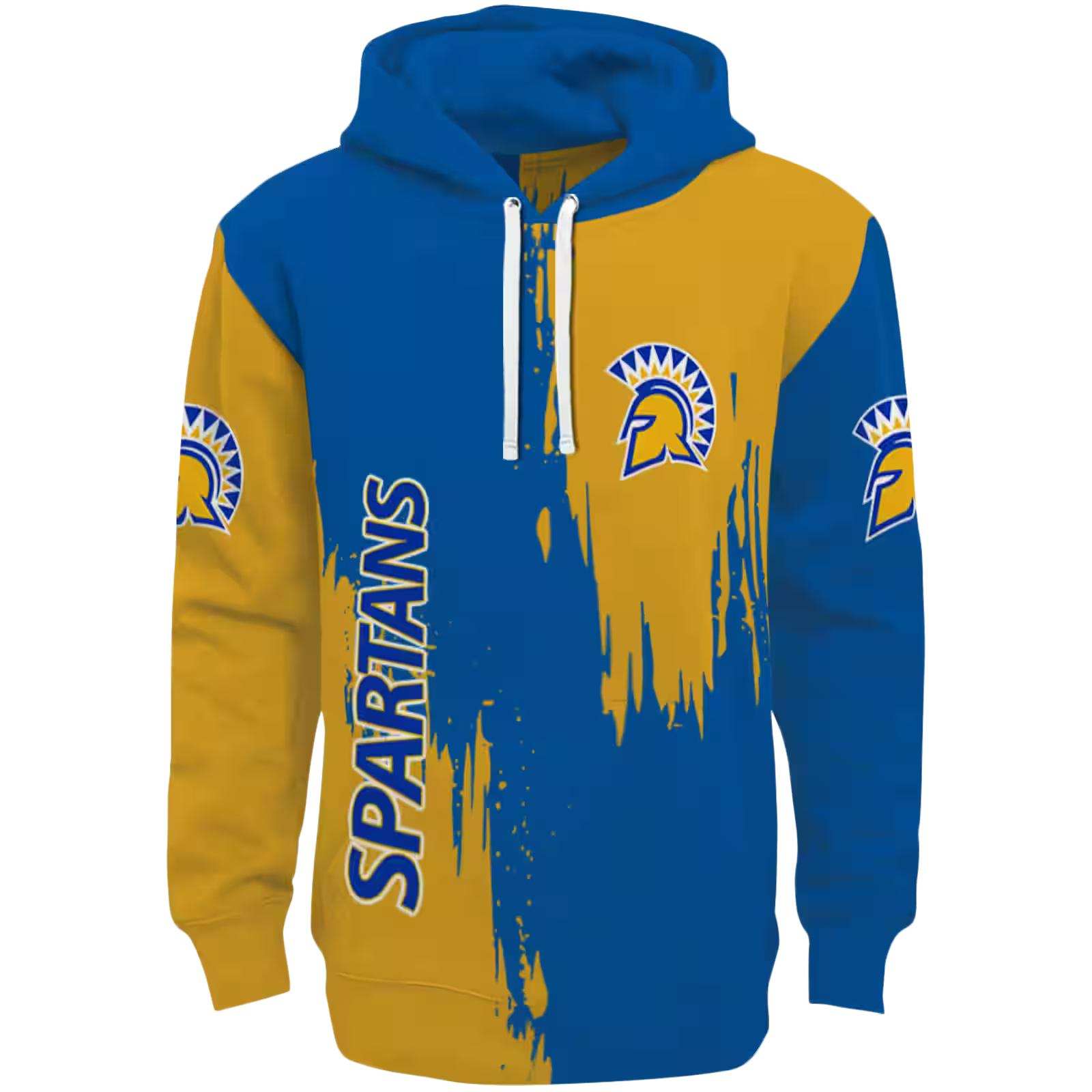 San Jose State Spartans Splatter Effect Blue Hoodie