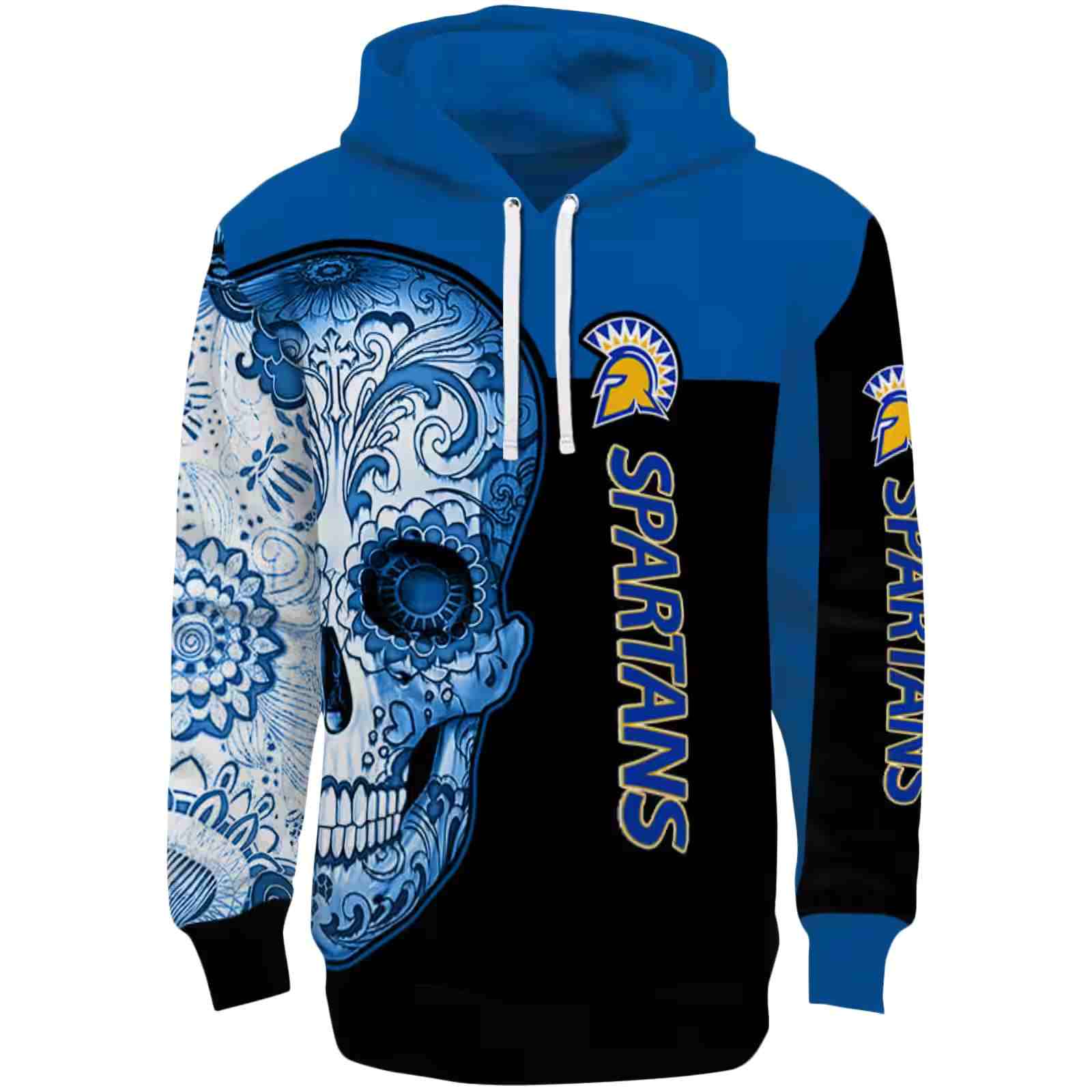 San Jose State Spartans Sugar Skull Blue Black Hoodie