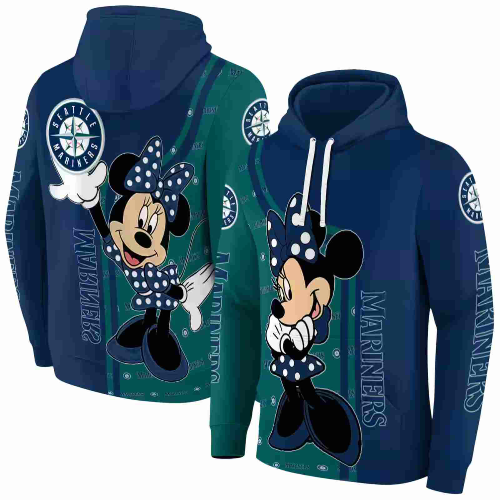 seattle mariners minnie mouse navy blue hoodie fashion forward