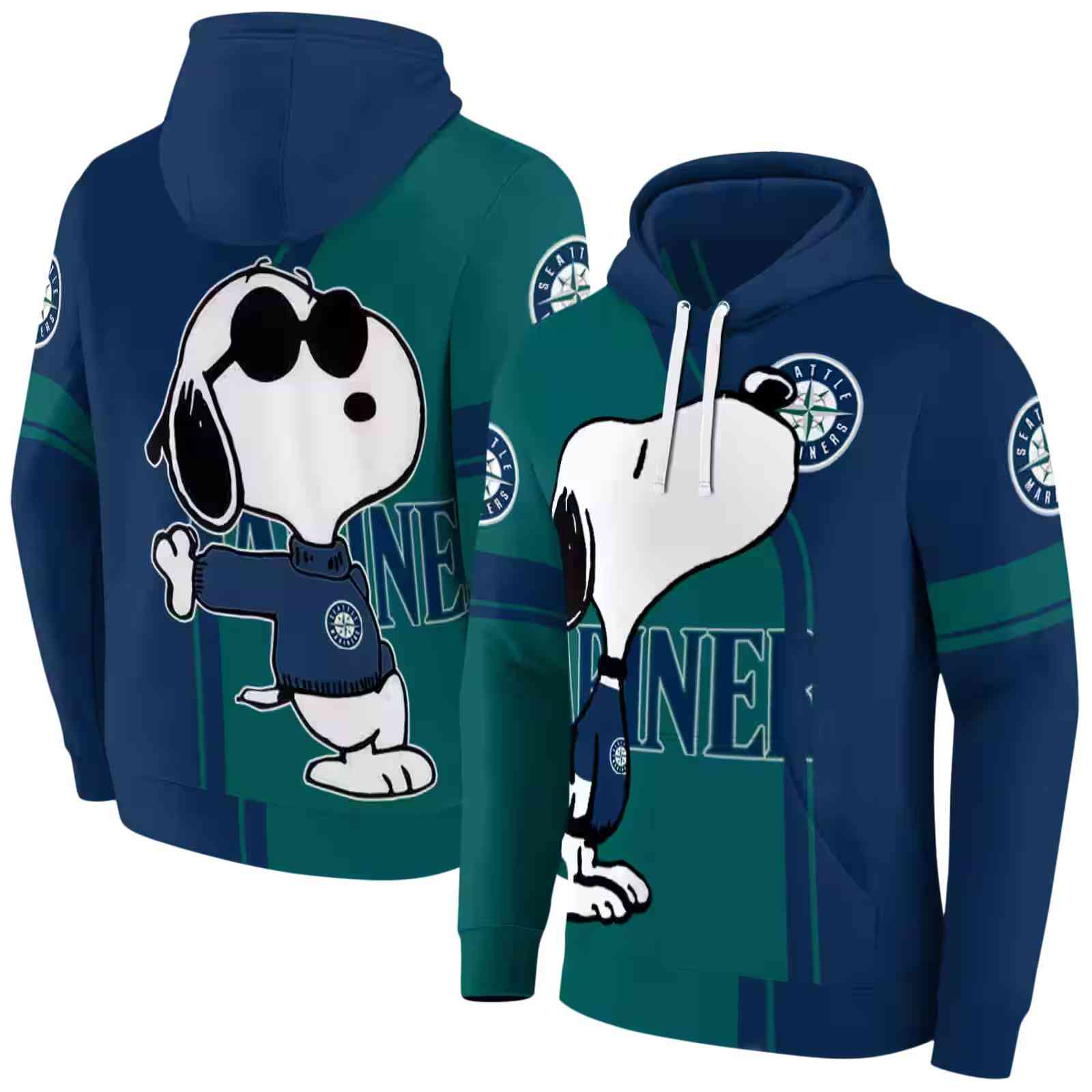 seattle mariners playful snoopy navy blue hoodie fashion forward