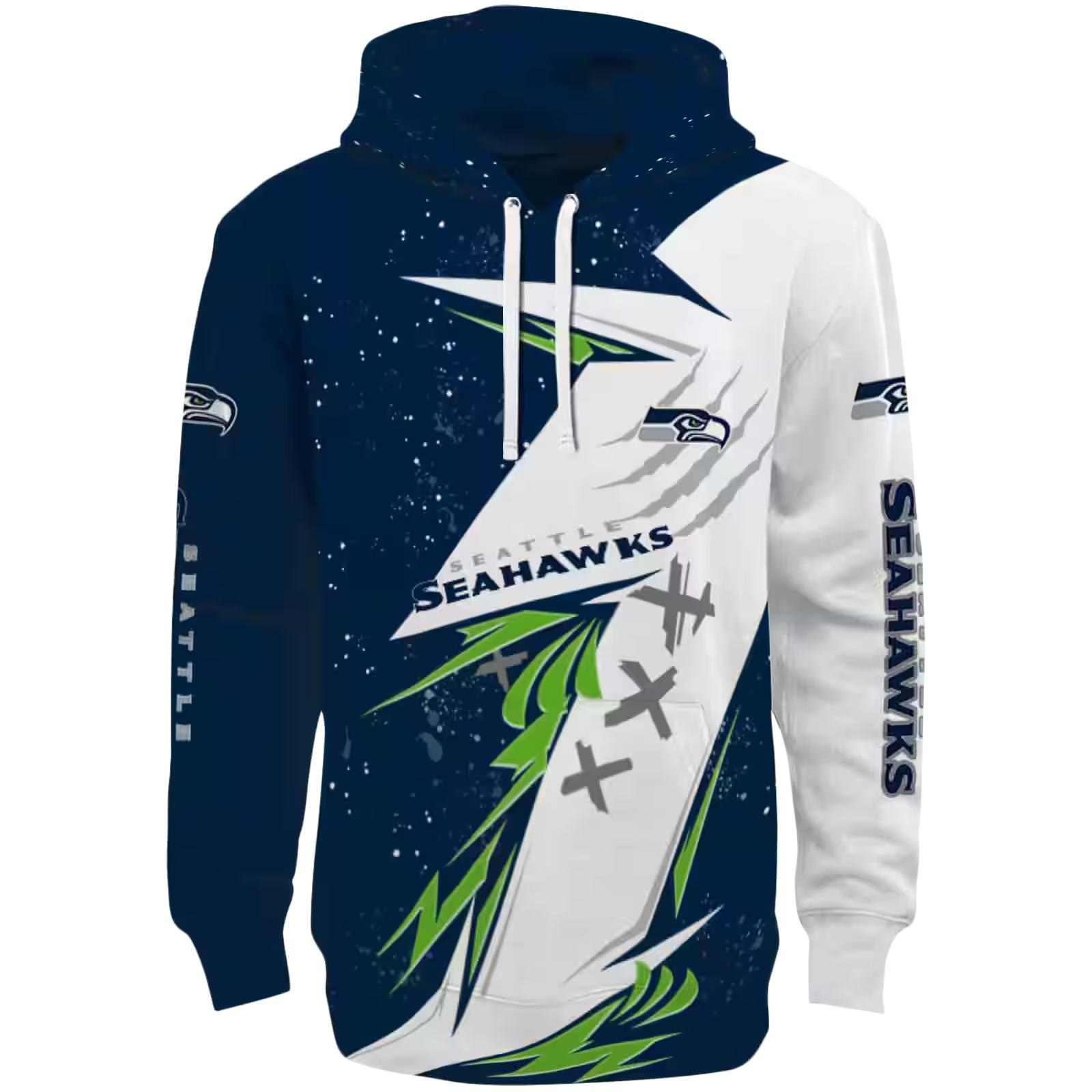 Seattle Seahawks Dynamic Slash Blue White Hoodie