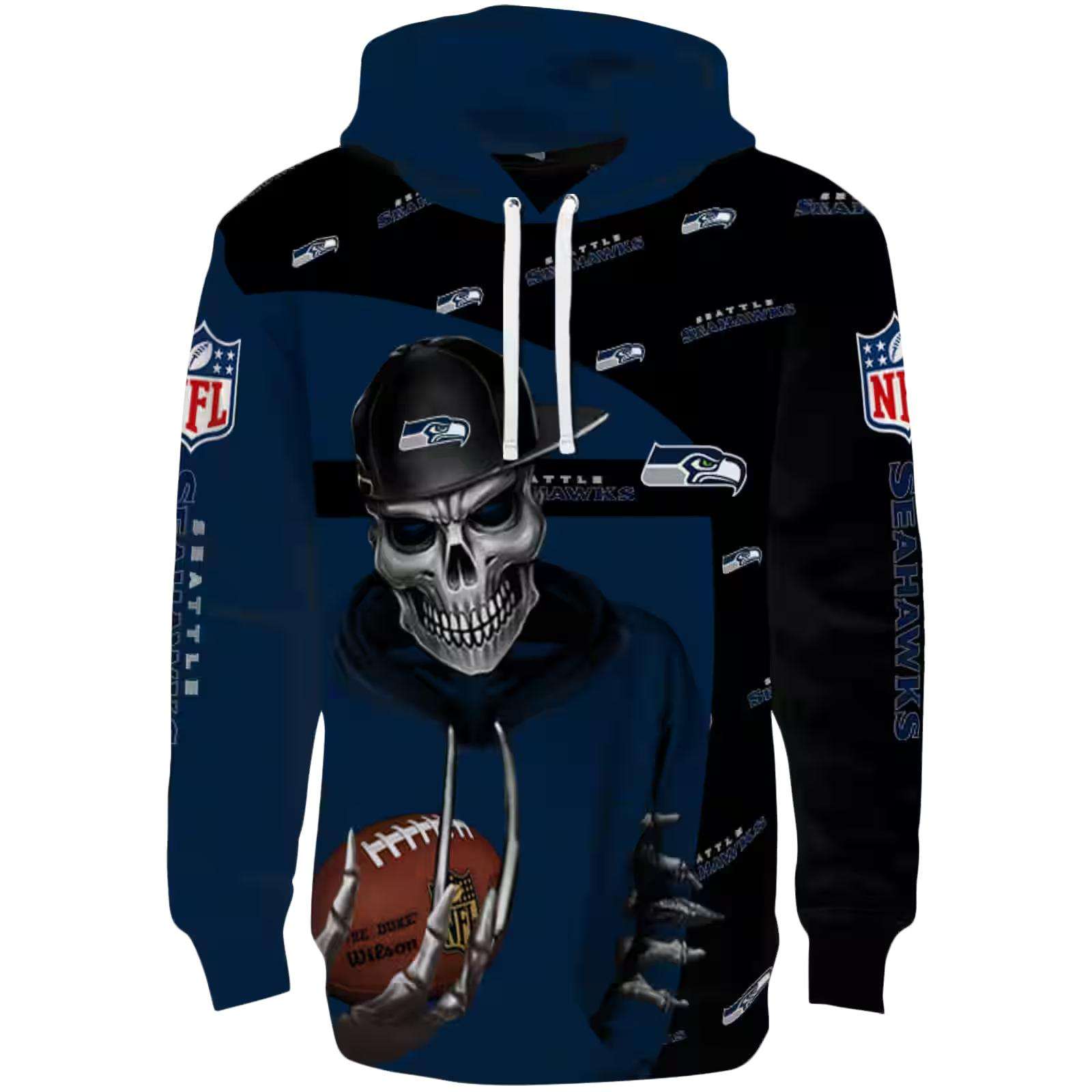 Seattle Seahawks Grim Vibe Blue Black Hoodie