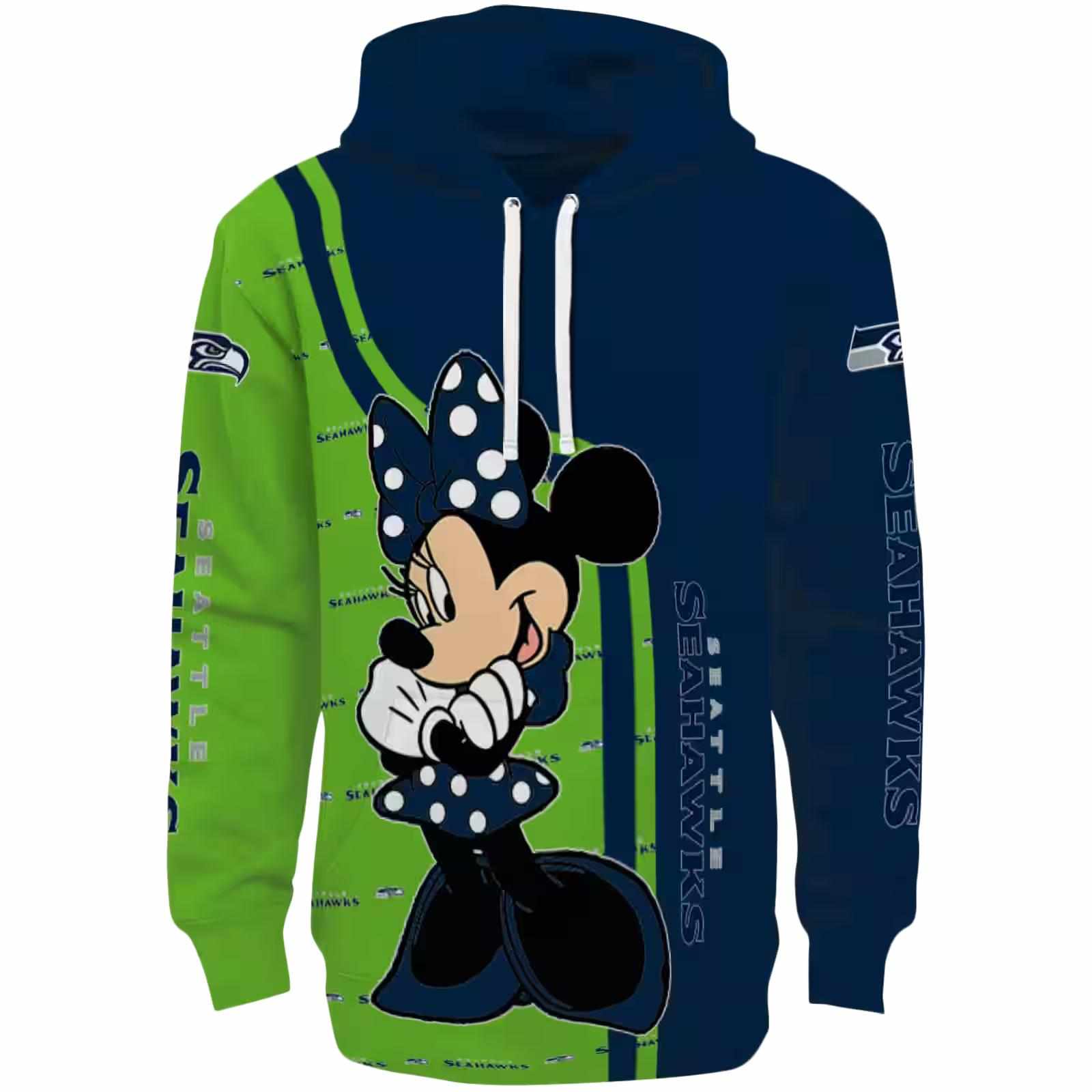 Seattle Seahawks Minnie Mouse Blue Hoodie