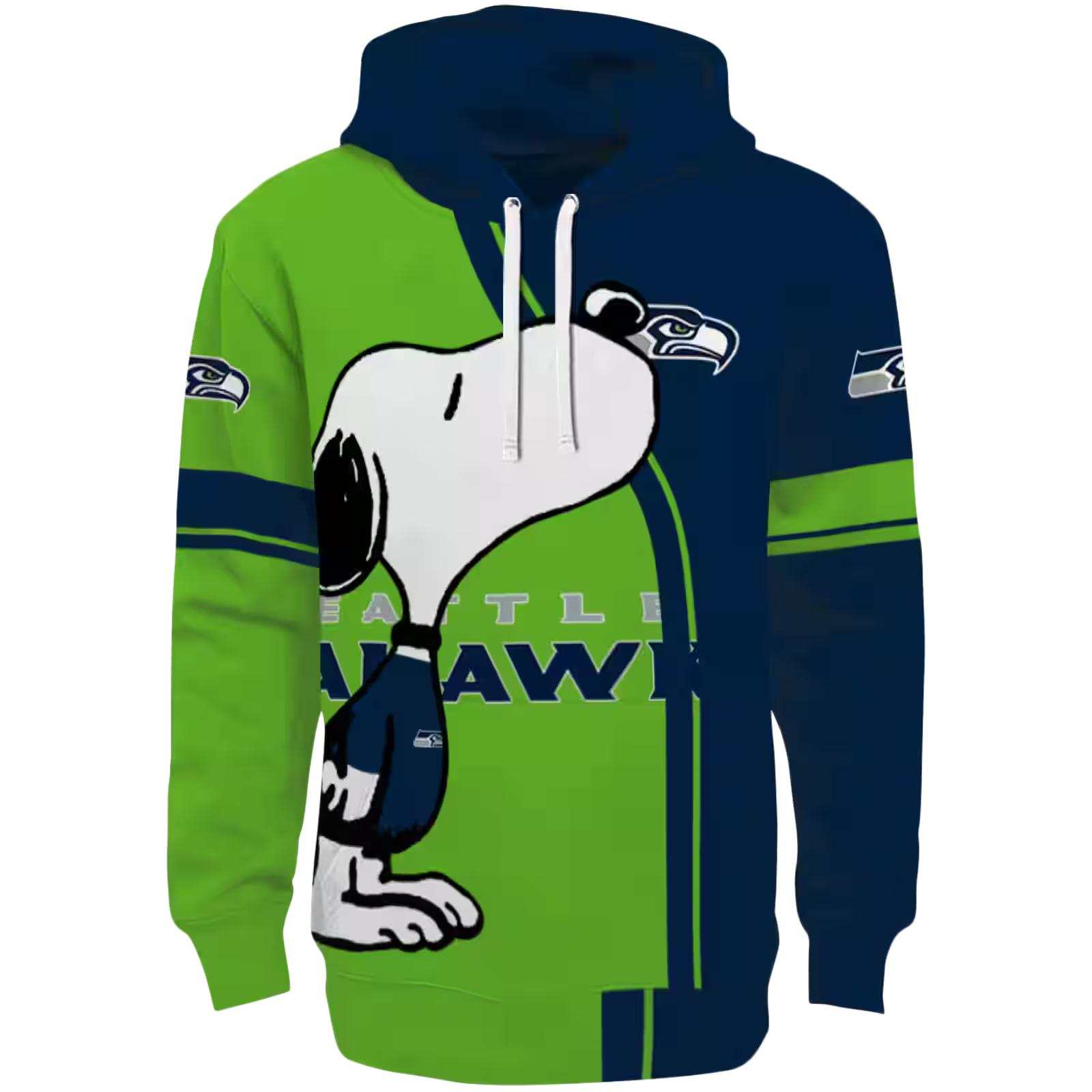 Seattle Seahawks Playful Snoopy Blue Hoodie