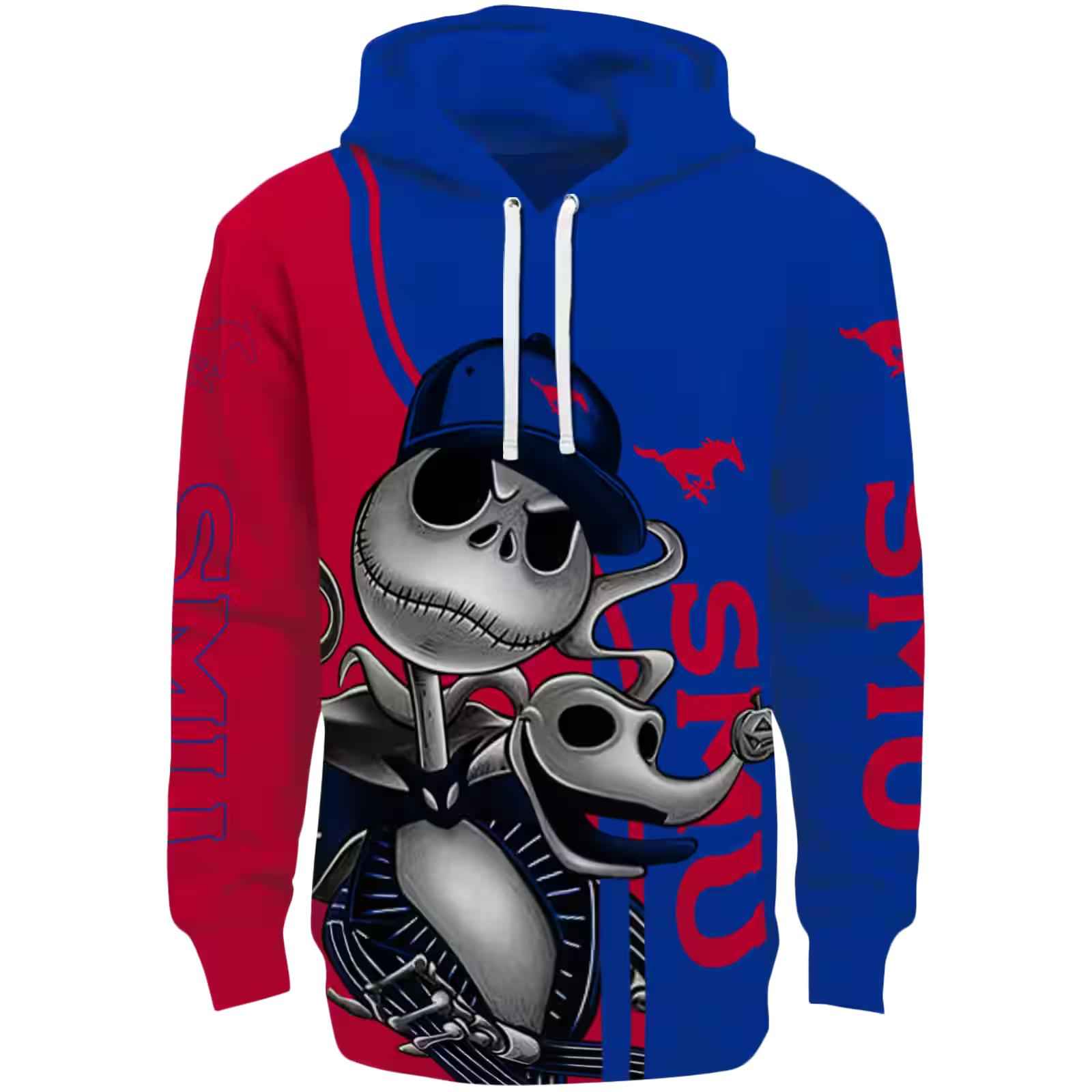 SMU Mustangs Jack Skellington Blue Hoodie