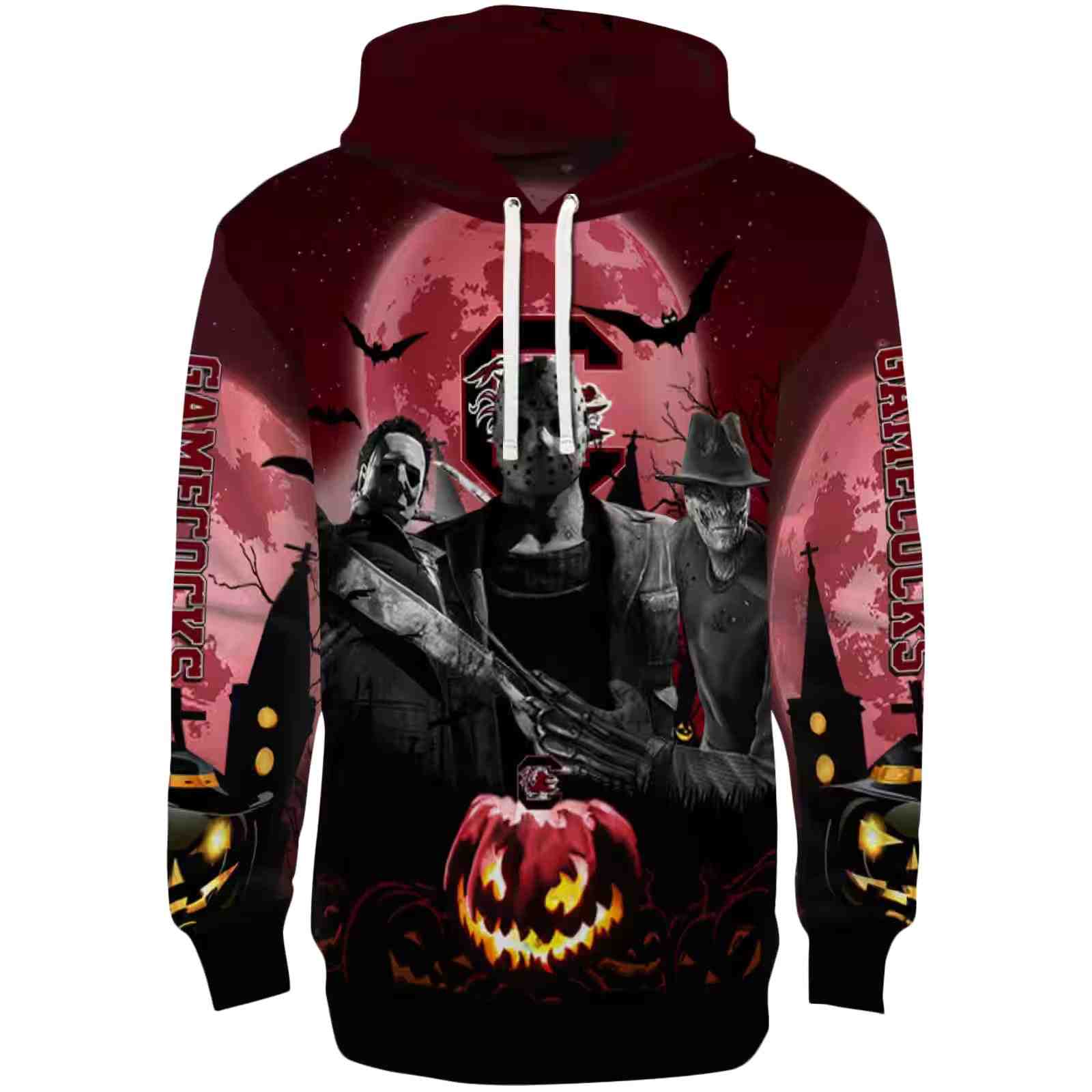 South Carolina Gamecocks Halloween Vibes Garnet Black Hoodie