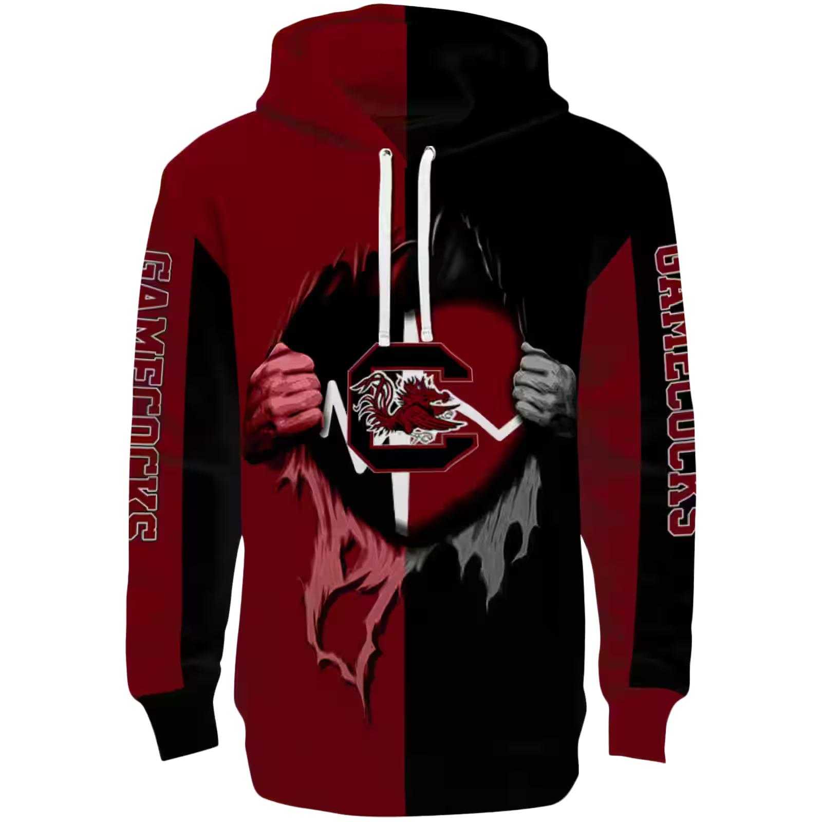 South Carolina Gamecocks Heartbeat Graphic Garnet Hoodie