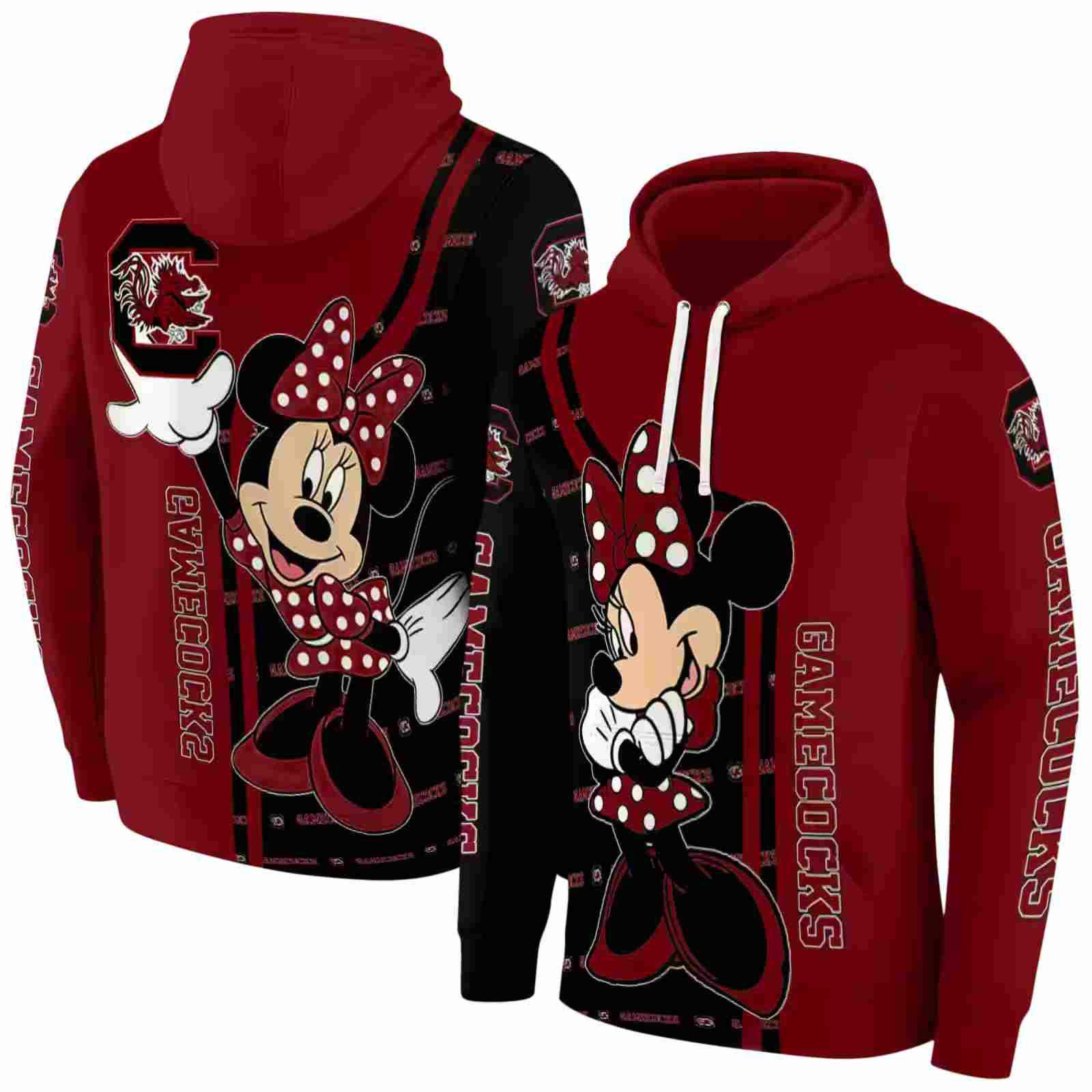 south carolina gamecocks minnie mouse garnet hoodie fashion forward