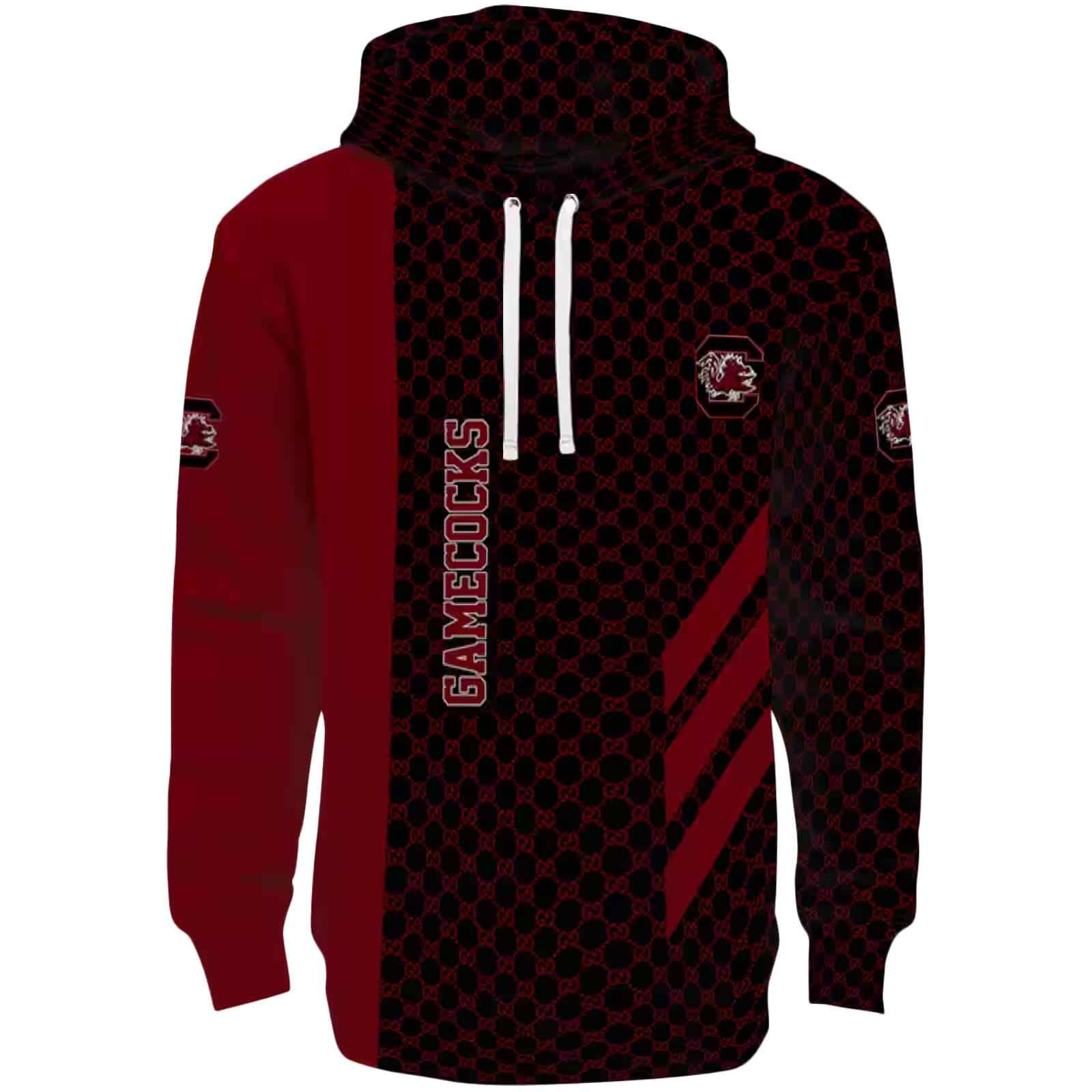 South Carolina Gamecocks Monogram Pattern Garnet Hoodie