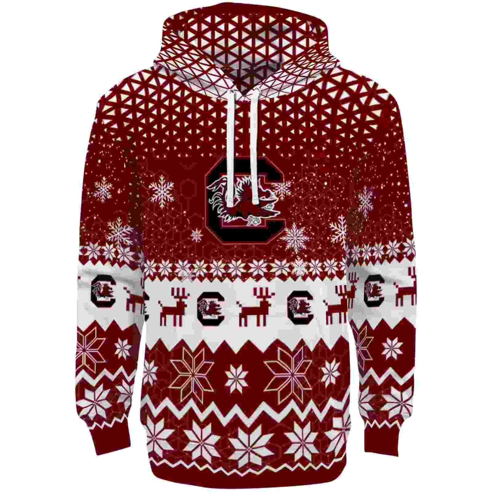 South Carolina Gamecocks Reindeer Motif Garnet Hoodie