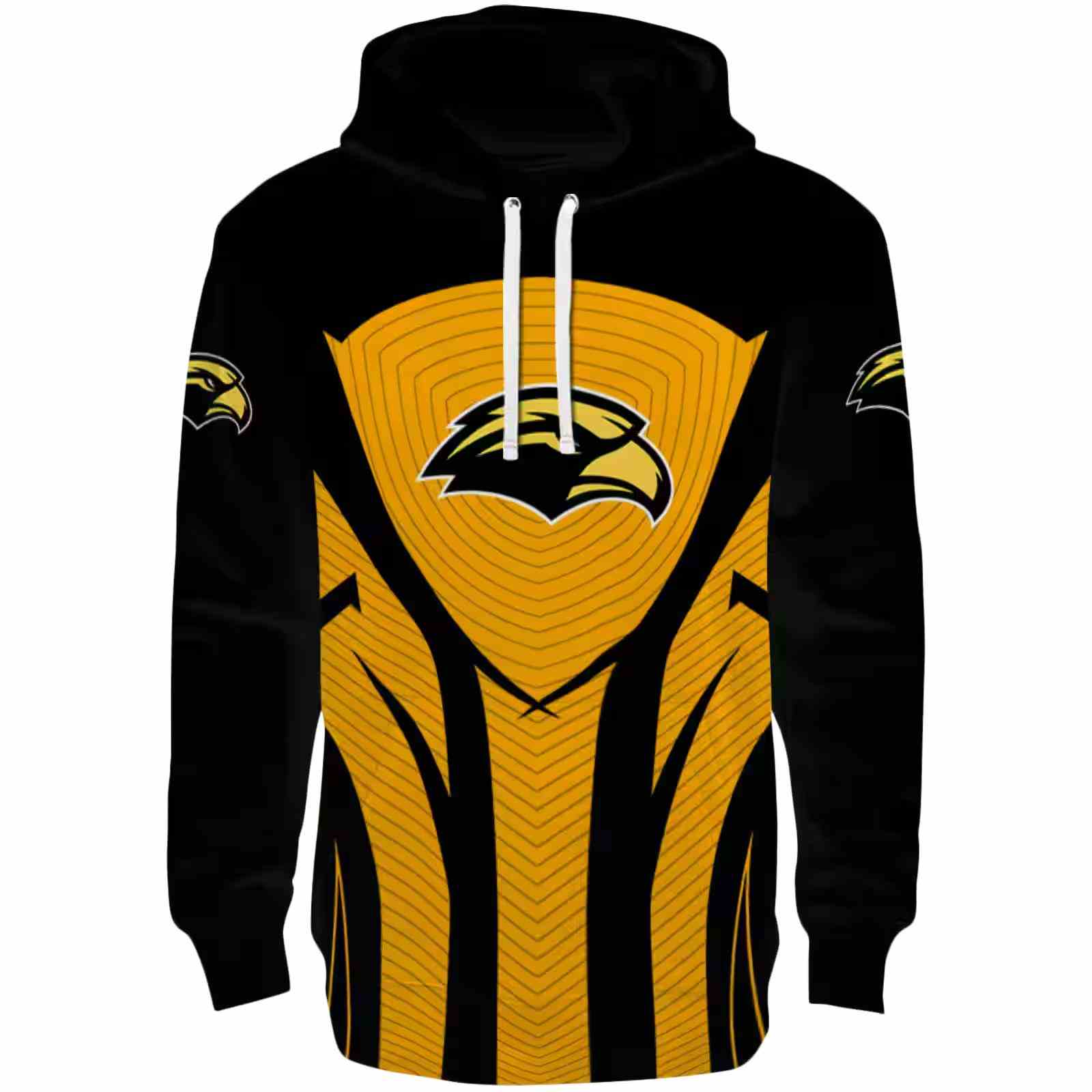 Southern Miss Golden Eagles Concentric Lines Black Hoodie