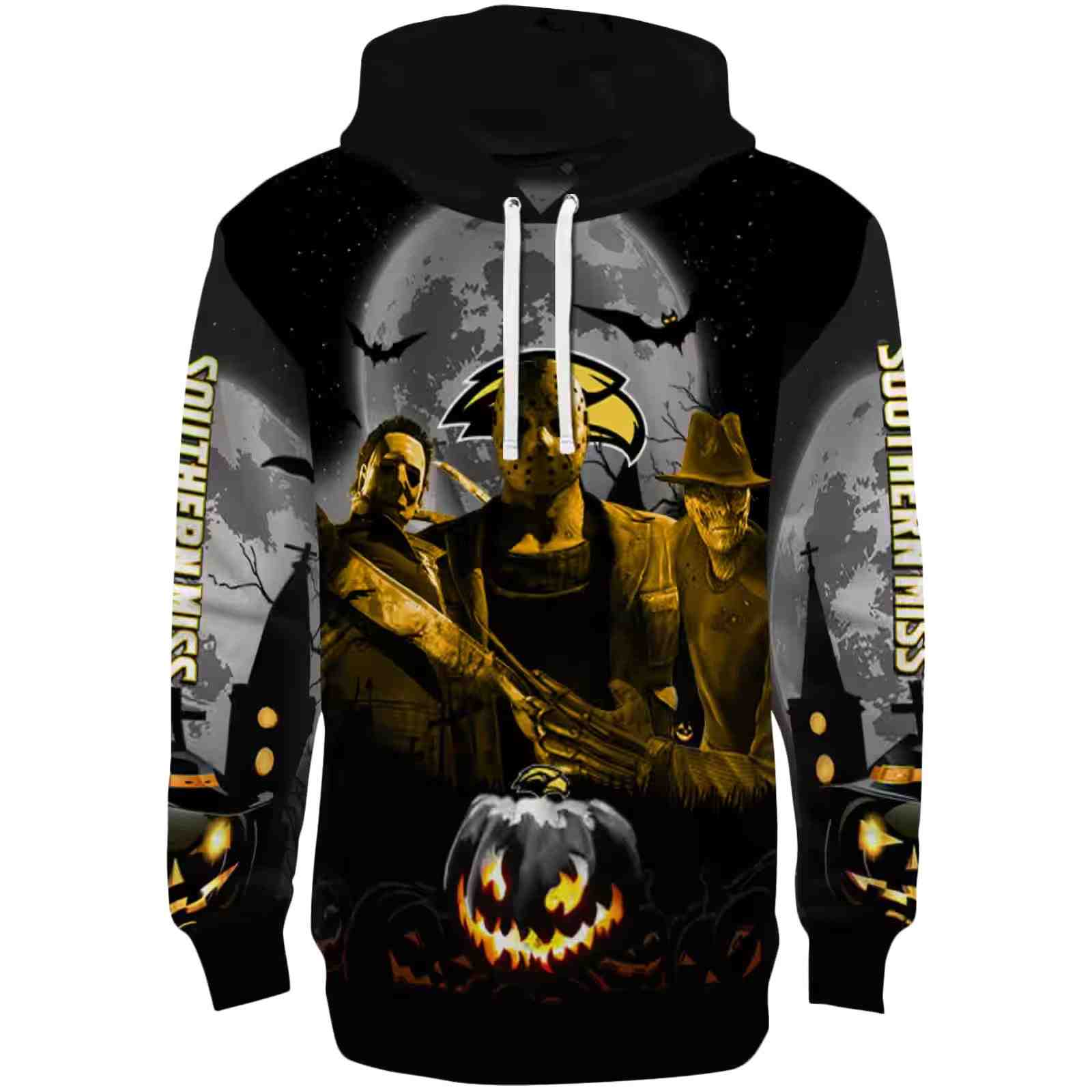 Southern Miss Golden Eagles Halloween Vibes Black Hoodie