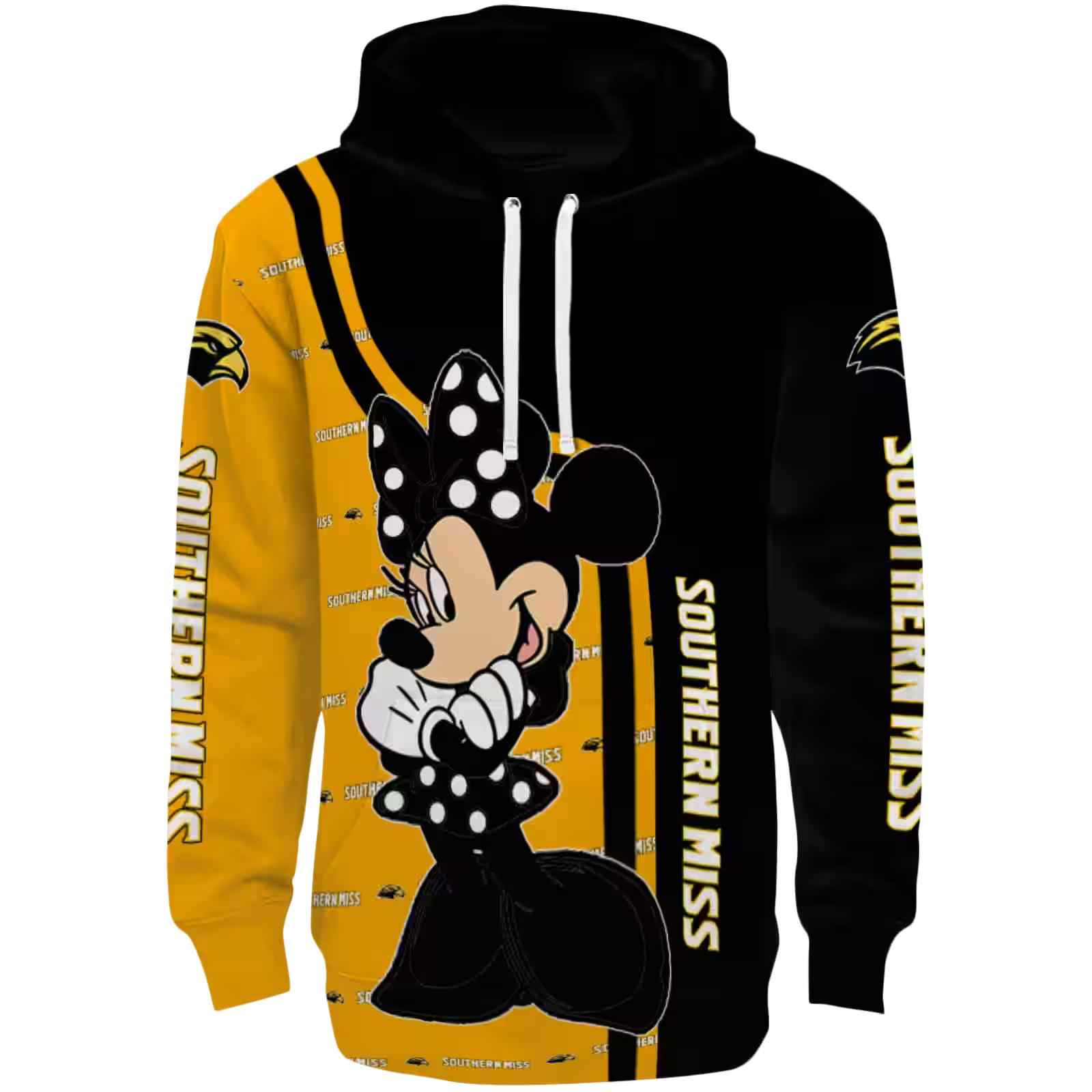 Southern Miss Golden Eagles Minnie Mouse Black Hoodie