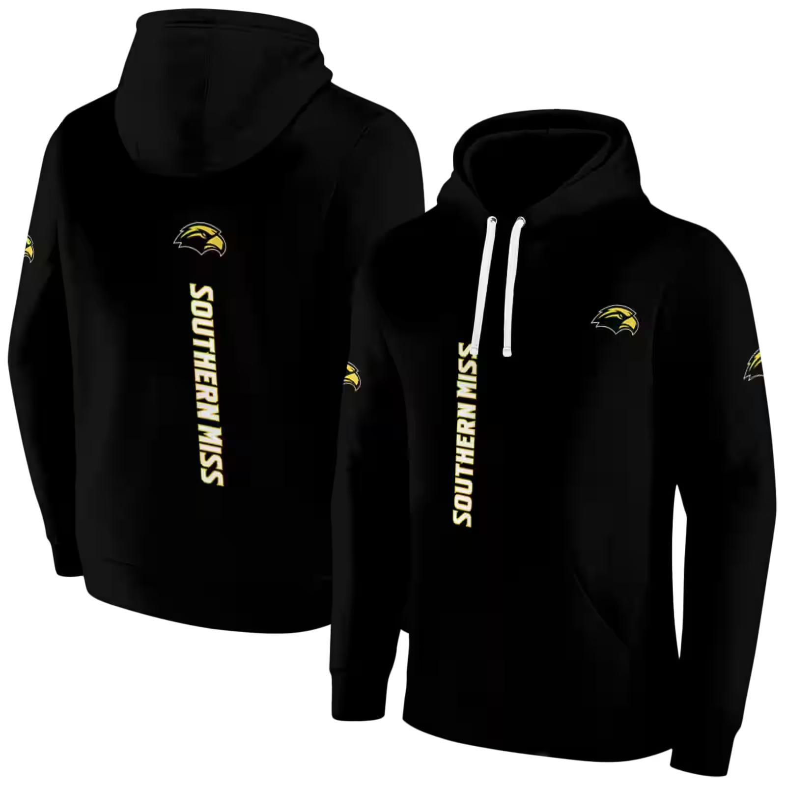 southern miss golden eagles monogram pattern black hoodie fashion forward