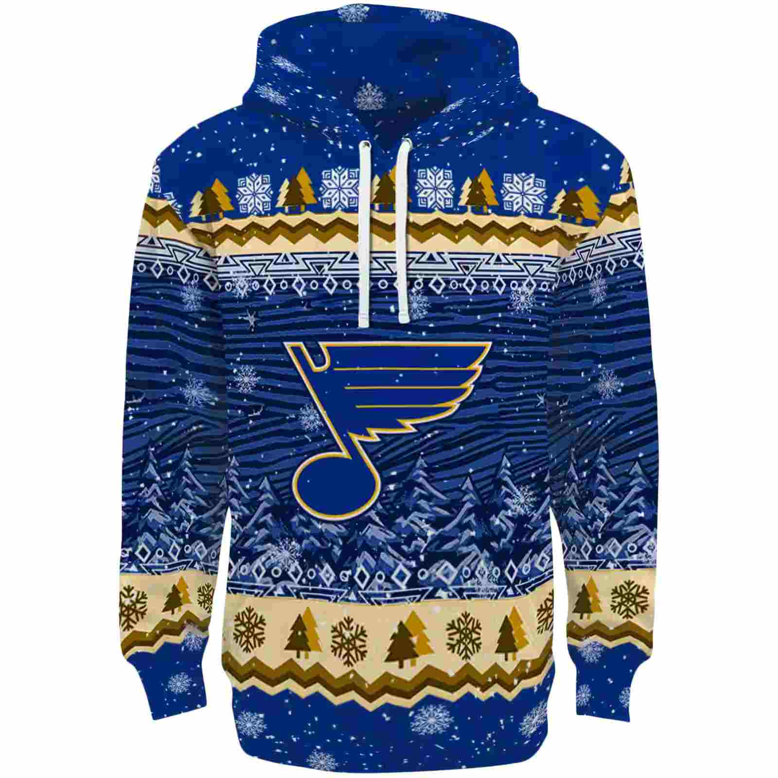 St. Louis Blues Christmas Trees Blue Hoodie