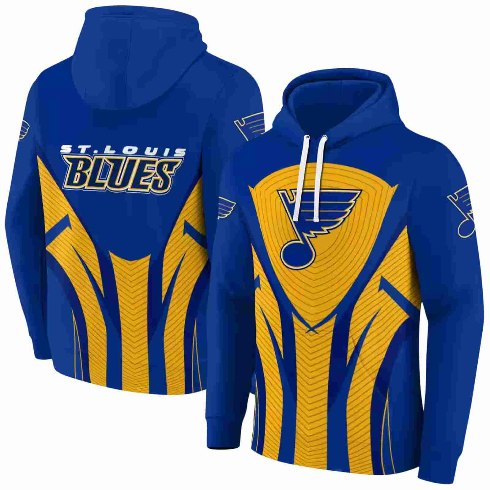 st louis blues concentric lines blue black hoodie fashion forward