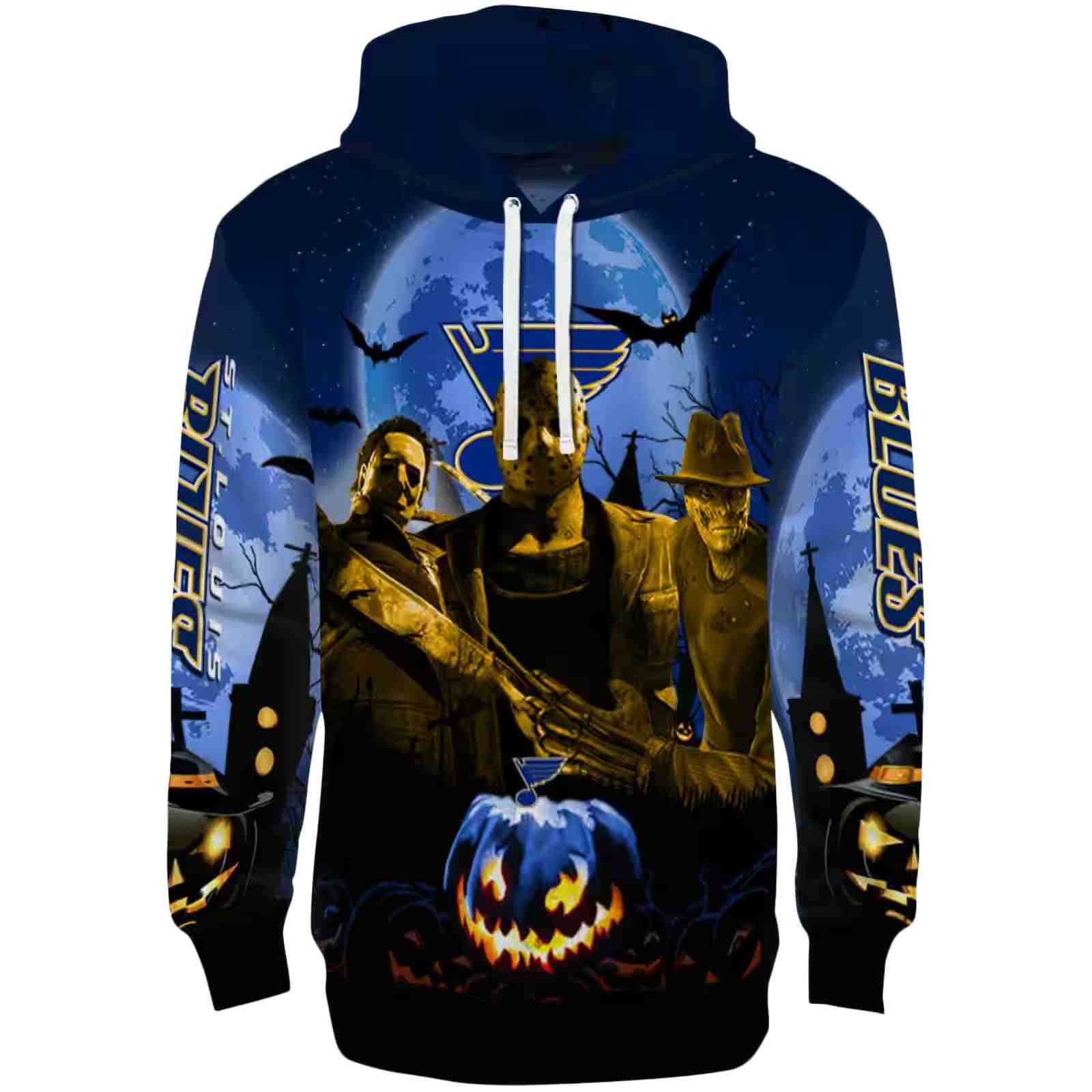 St. Louis Blues Halloween Vibes Blue Black Hoodie