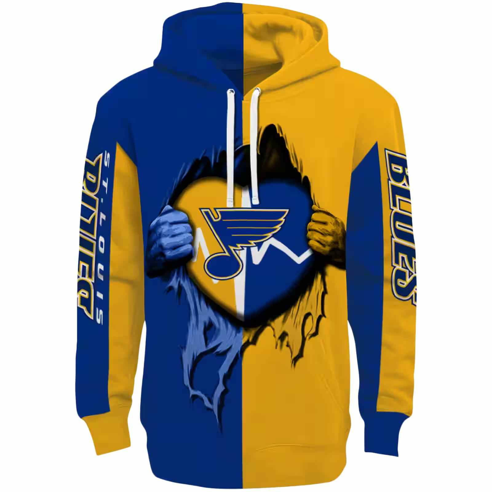 St. Louis Blues Heartbeat Graphic Blue Hoodie