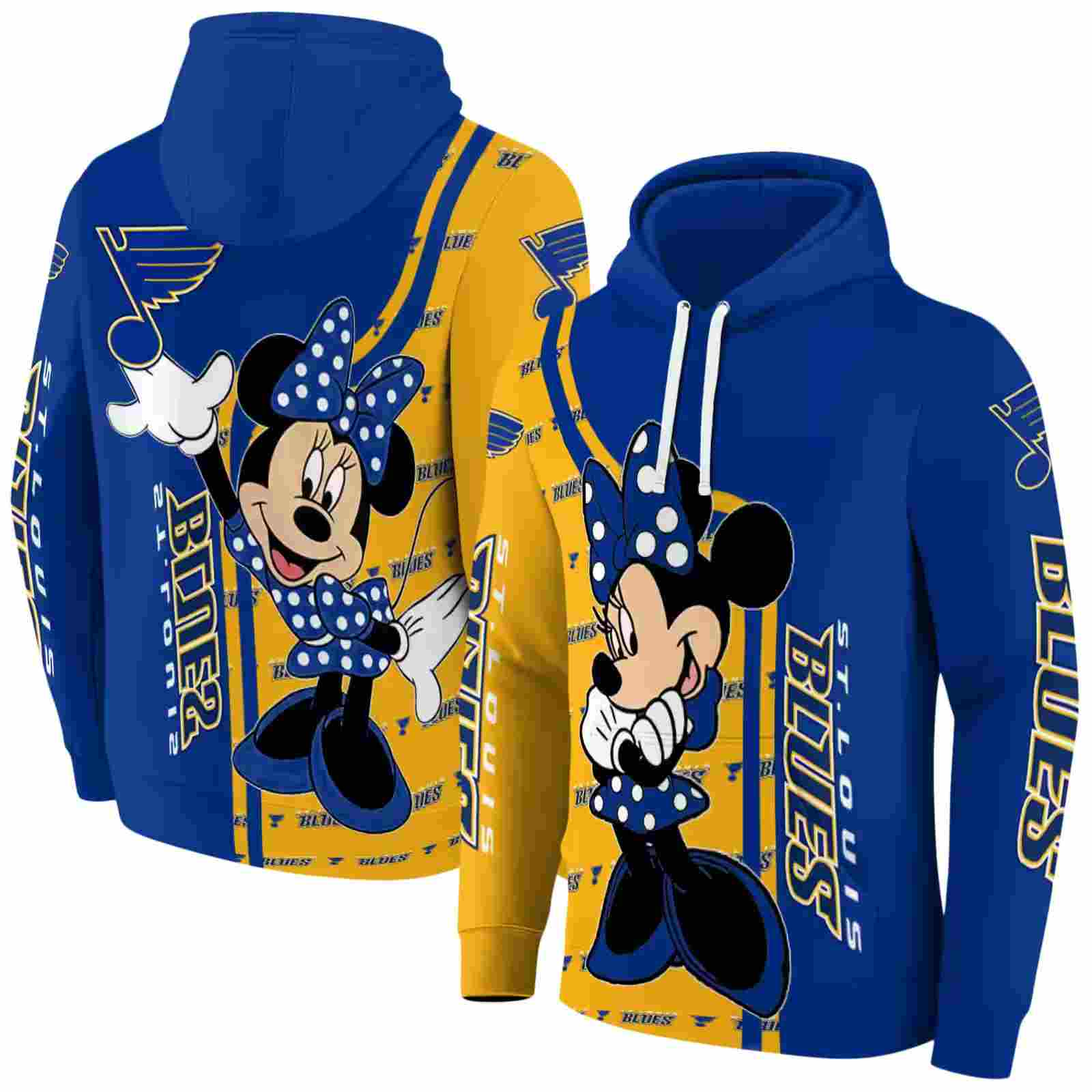 st louis blues minnie mouse blue hoodie fashion forward