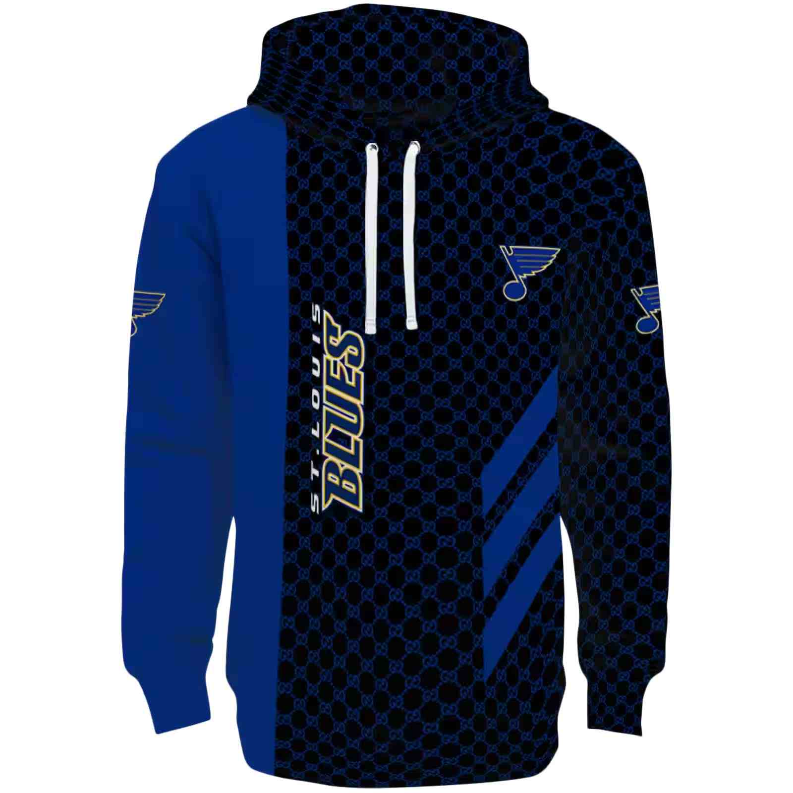 St. Louis Blues Monogram Pattern Blue Hoodie