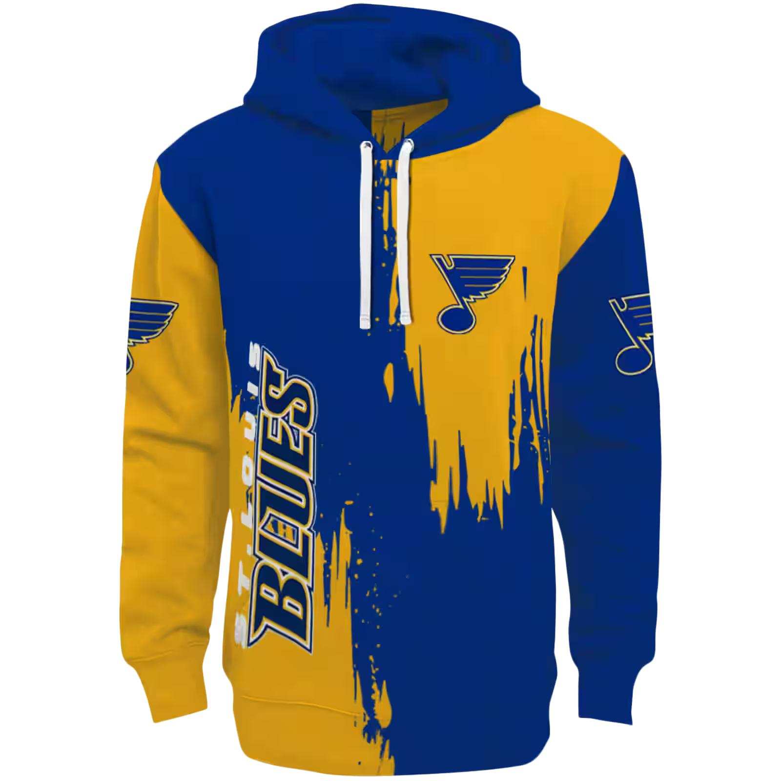 St. Louis Blues Splatter Effect Blue Hoodie