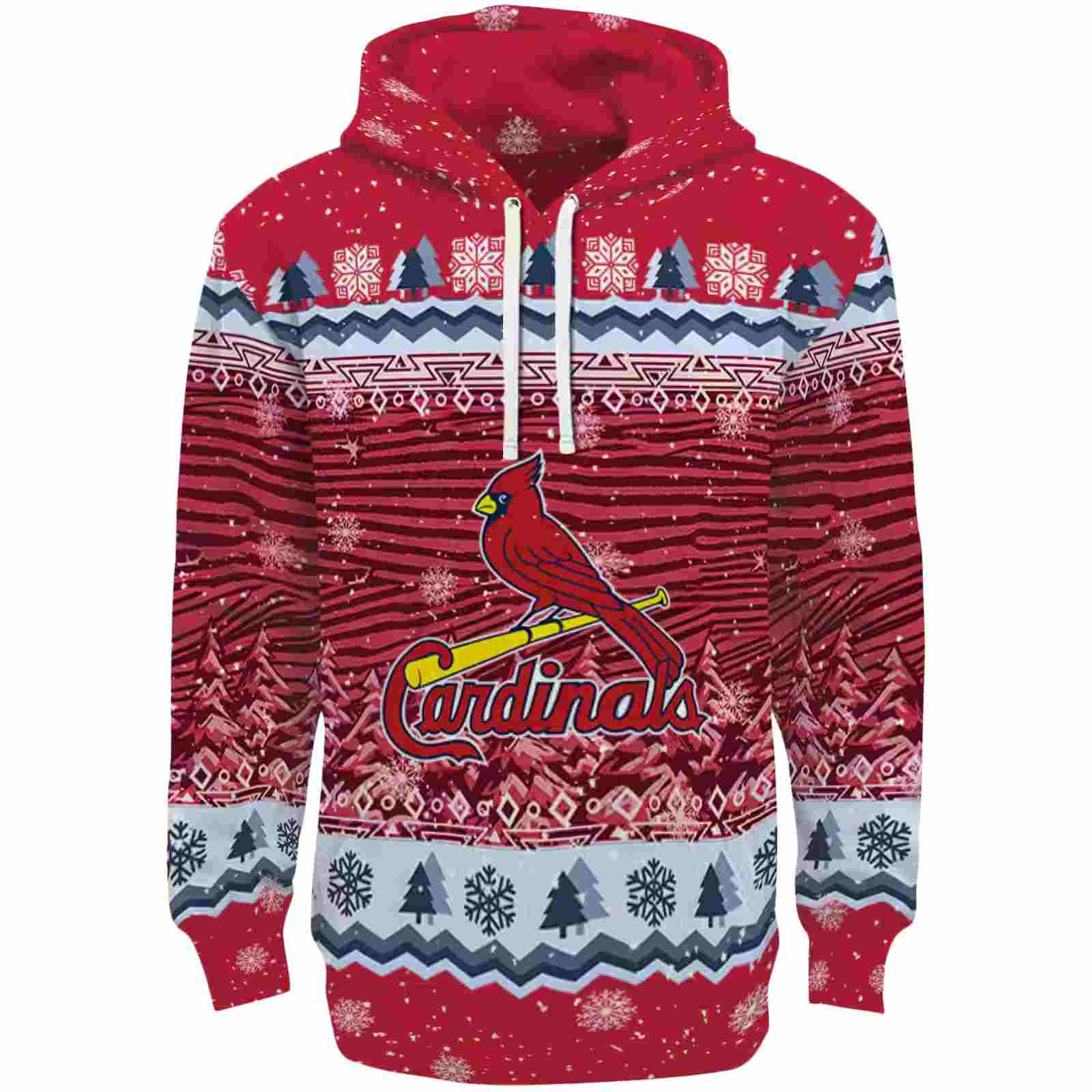 St. Louis Cardinals Christmas Trees Red Hoodie