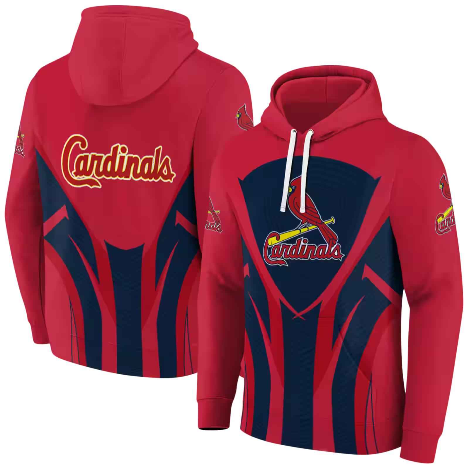 st louis cardinals concentric lines red black hoodie fashion forward