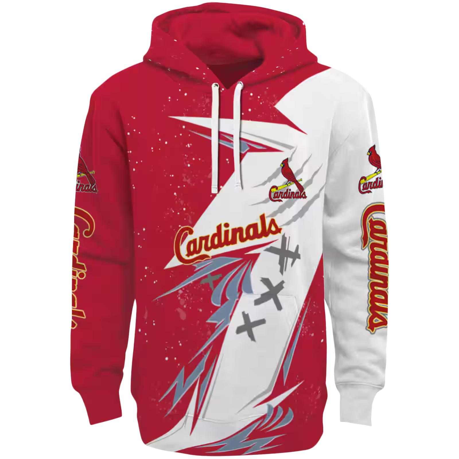 St. Louis Cardinals Dynamic Slash Red White Hoodie