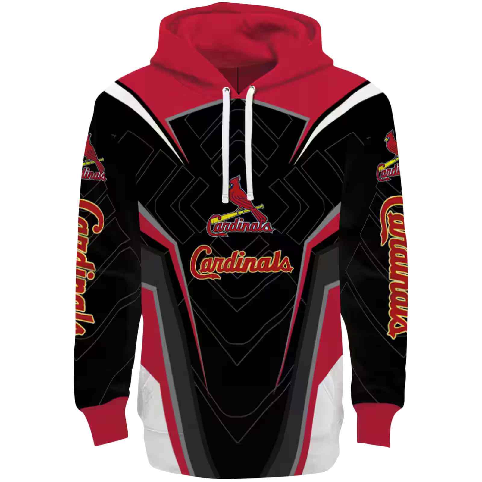 St. Louis Cardinals Futuristic Pattern Red Black Hoodie