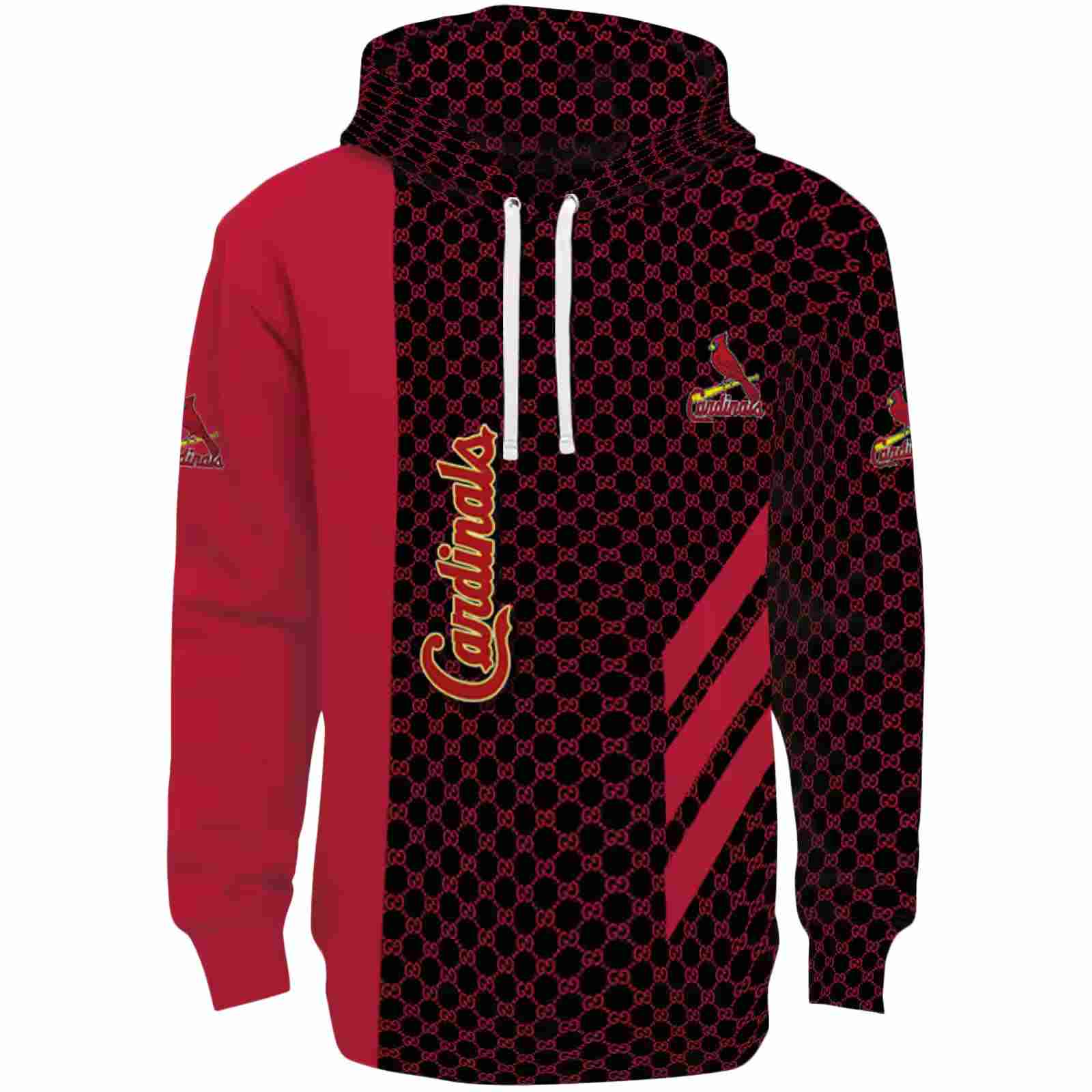 St. Louis Cardinals Monogram Pattern Red Hoodie